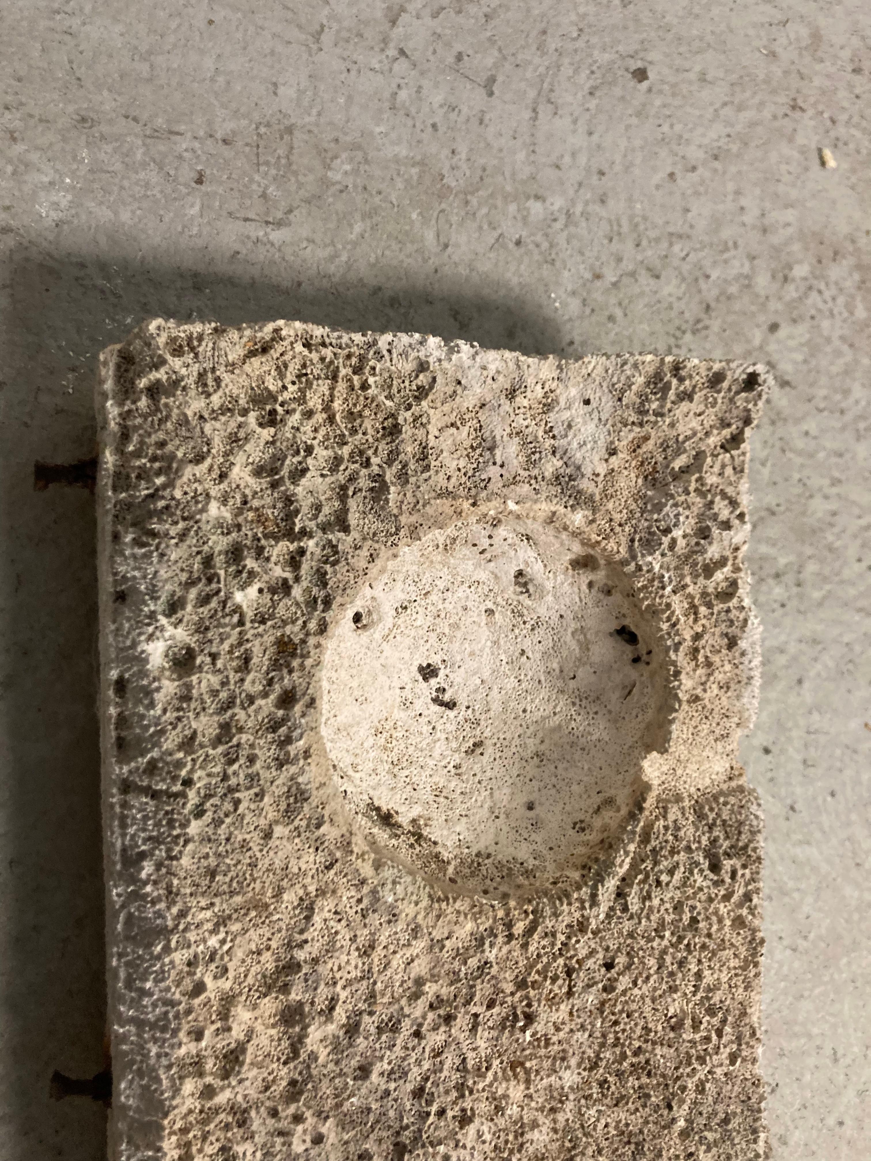 Iron Industrial Era Cast Stone Mould Element Used as an Ikebana Tray For Sale