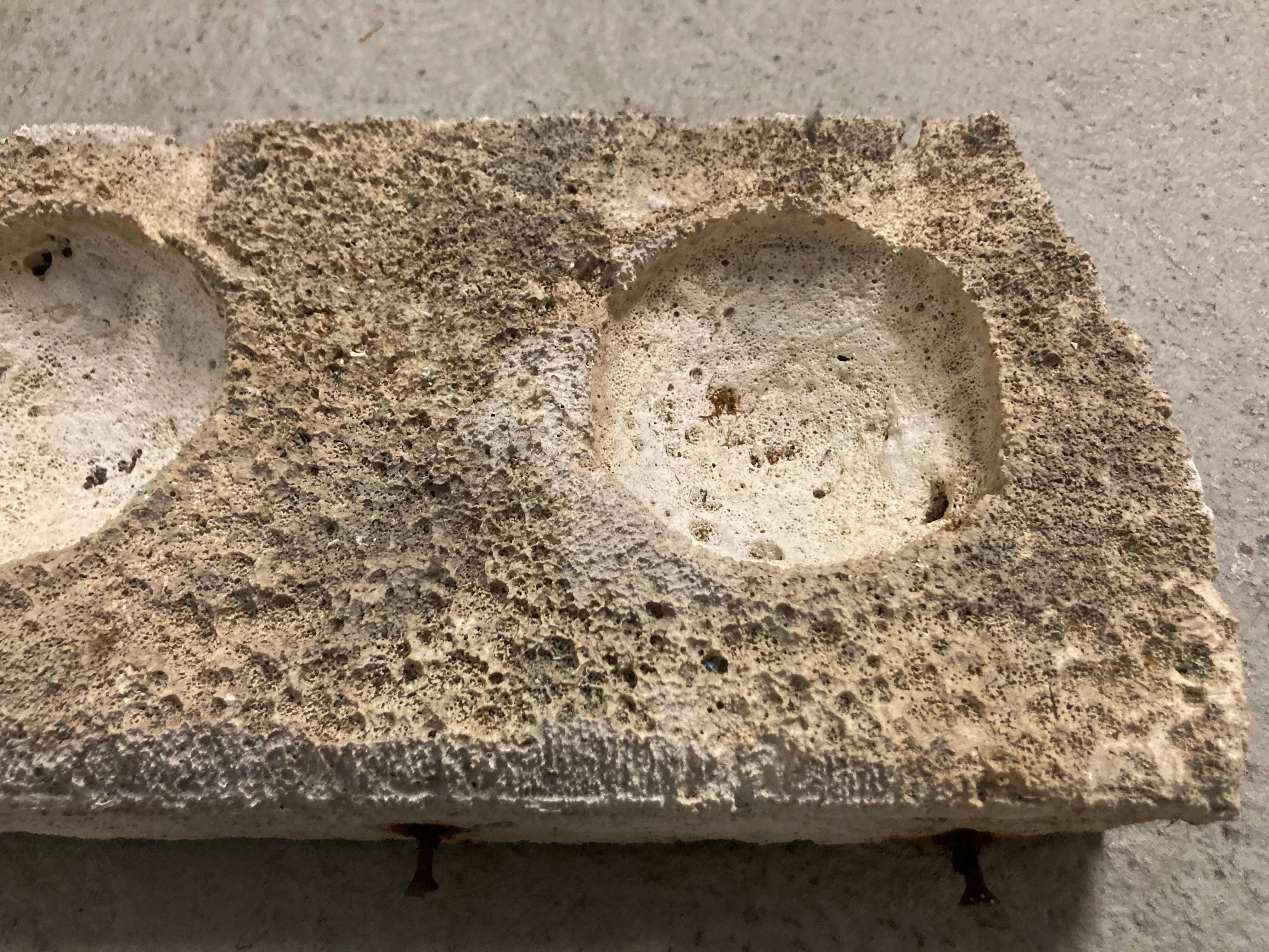 Industrial Era Cast Stone Mould Element Used as an Ikebana Tray For Sale 1