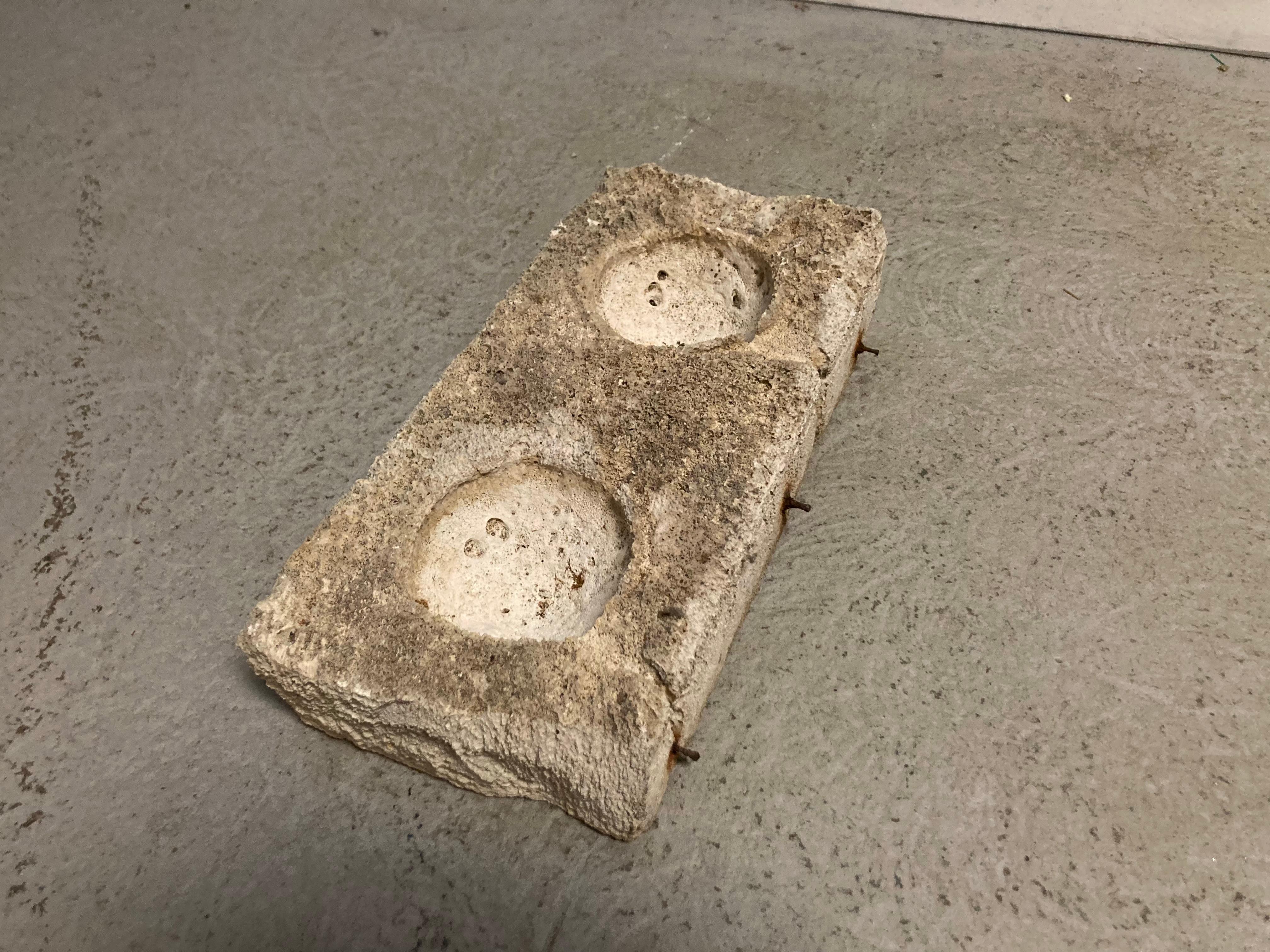 Industrial Era Cast Stone Mould Element Used as an Ikebana Tray For Sale 3