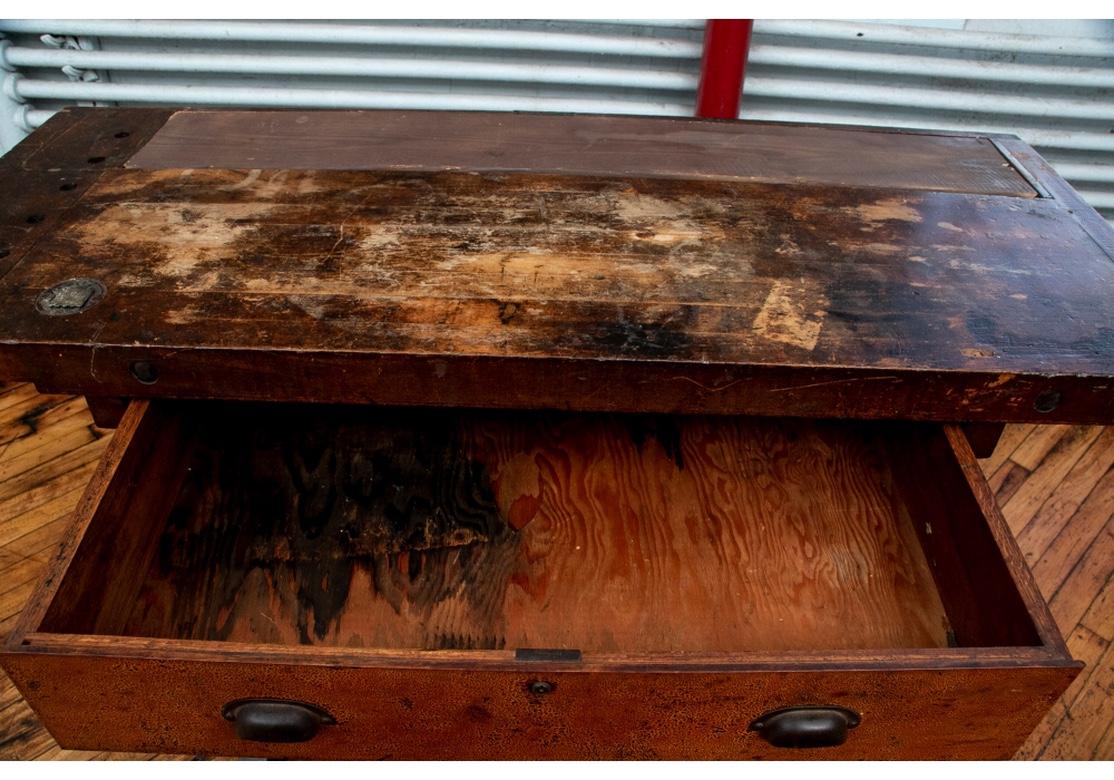 Industrial Era Pine Work Table by Richards Wilcox, Aurora Illinois 5