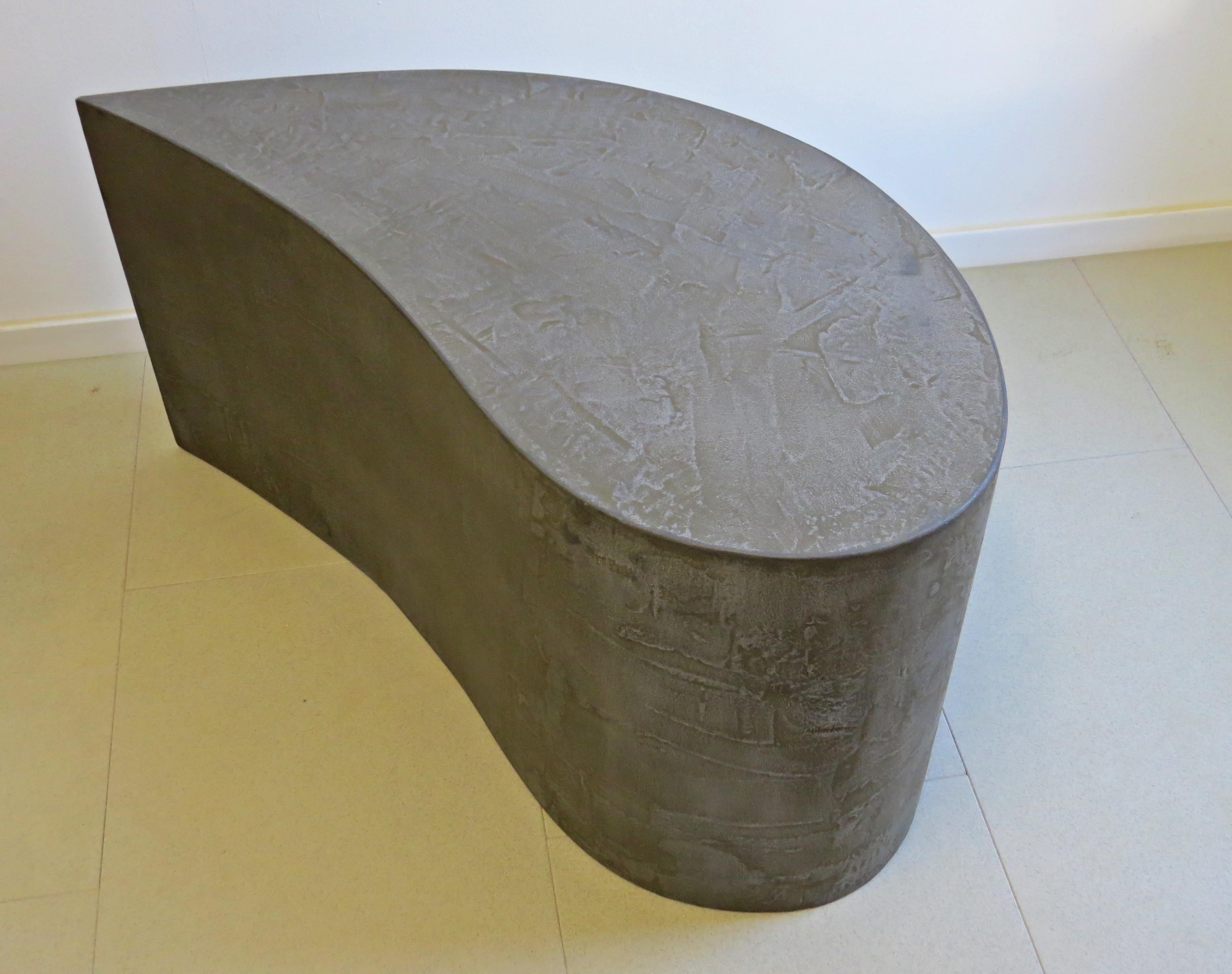 Contemporary Industrial, European, 21st Century, Coffee Table, Wood Coated Steel For Sale