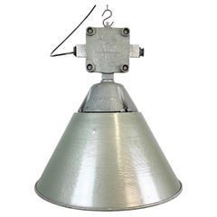 Vintage Industrial Explosion Proof Lamp with Aluminium Shade from Polam, 1970s