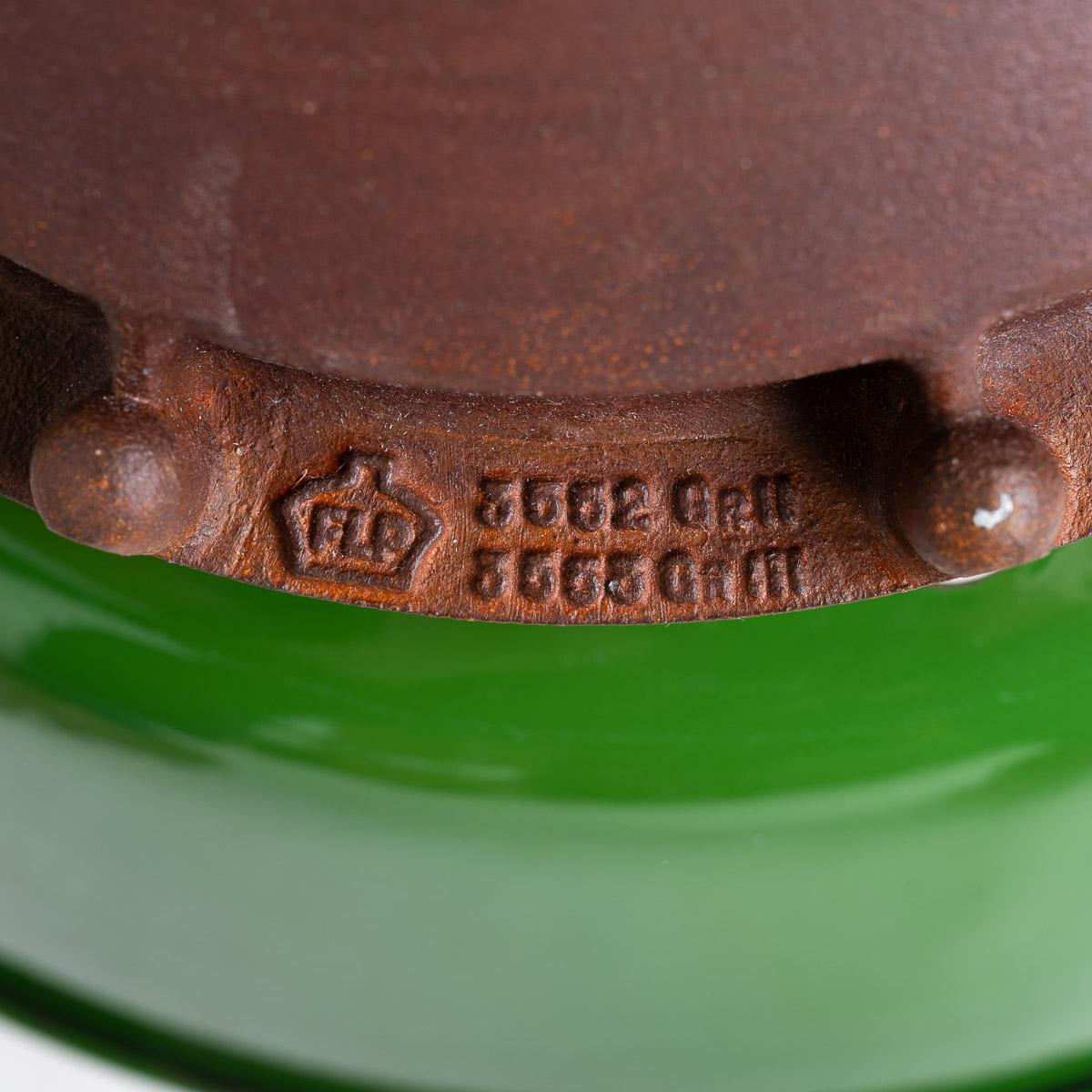 Industrial Explosion Proof Rusted Pendant Lights With Green Enamel Diffusers For Sale 4