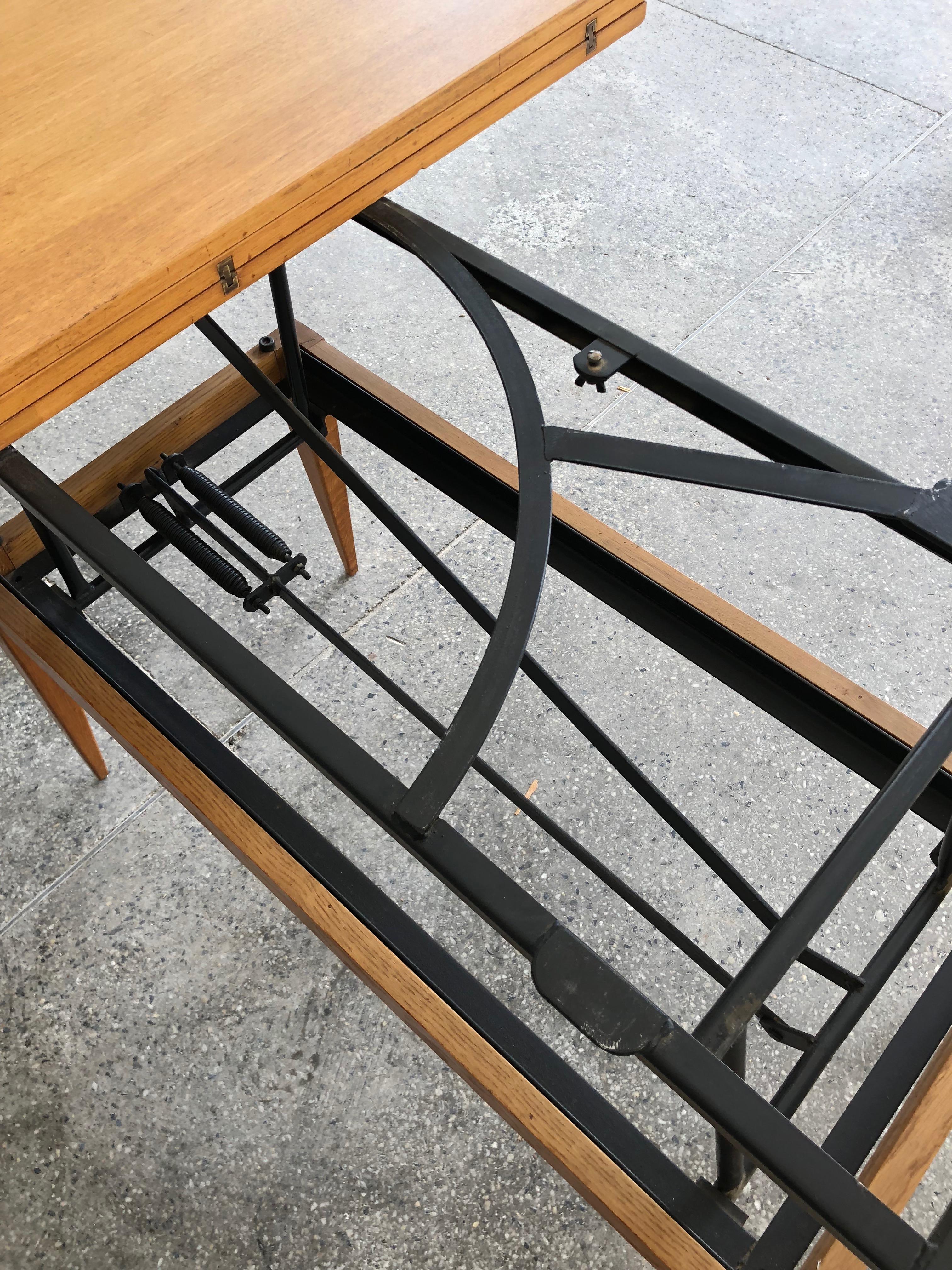 Industrial Extendable Table by Albert Ducros, 1950s For Sale 10