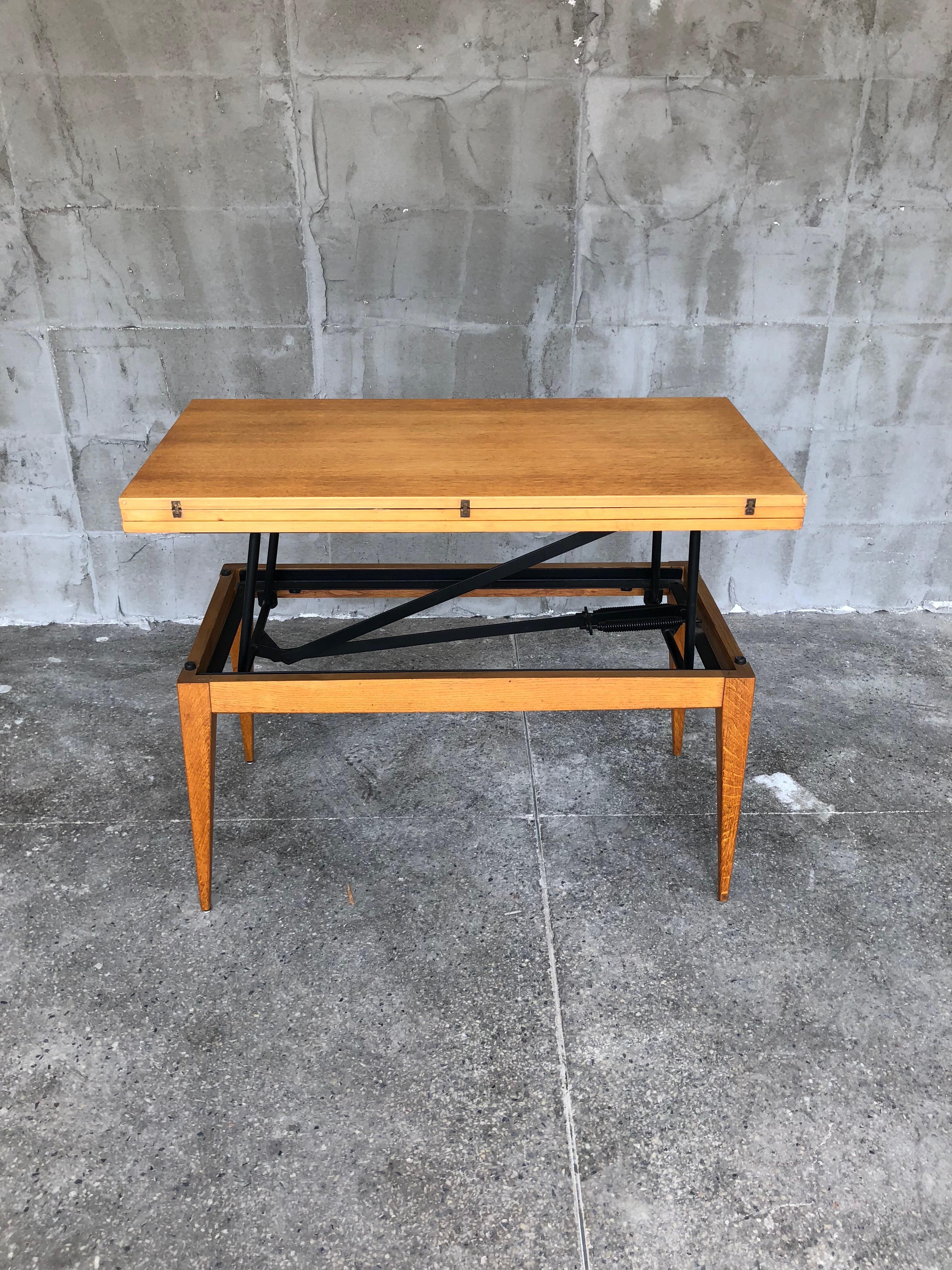 Industrial Extendable Table by Albert Ducros, 1950s For Sale 1