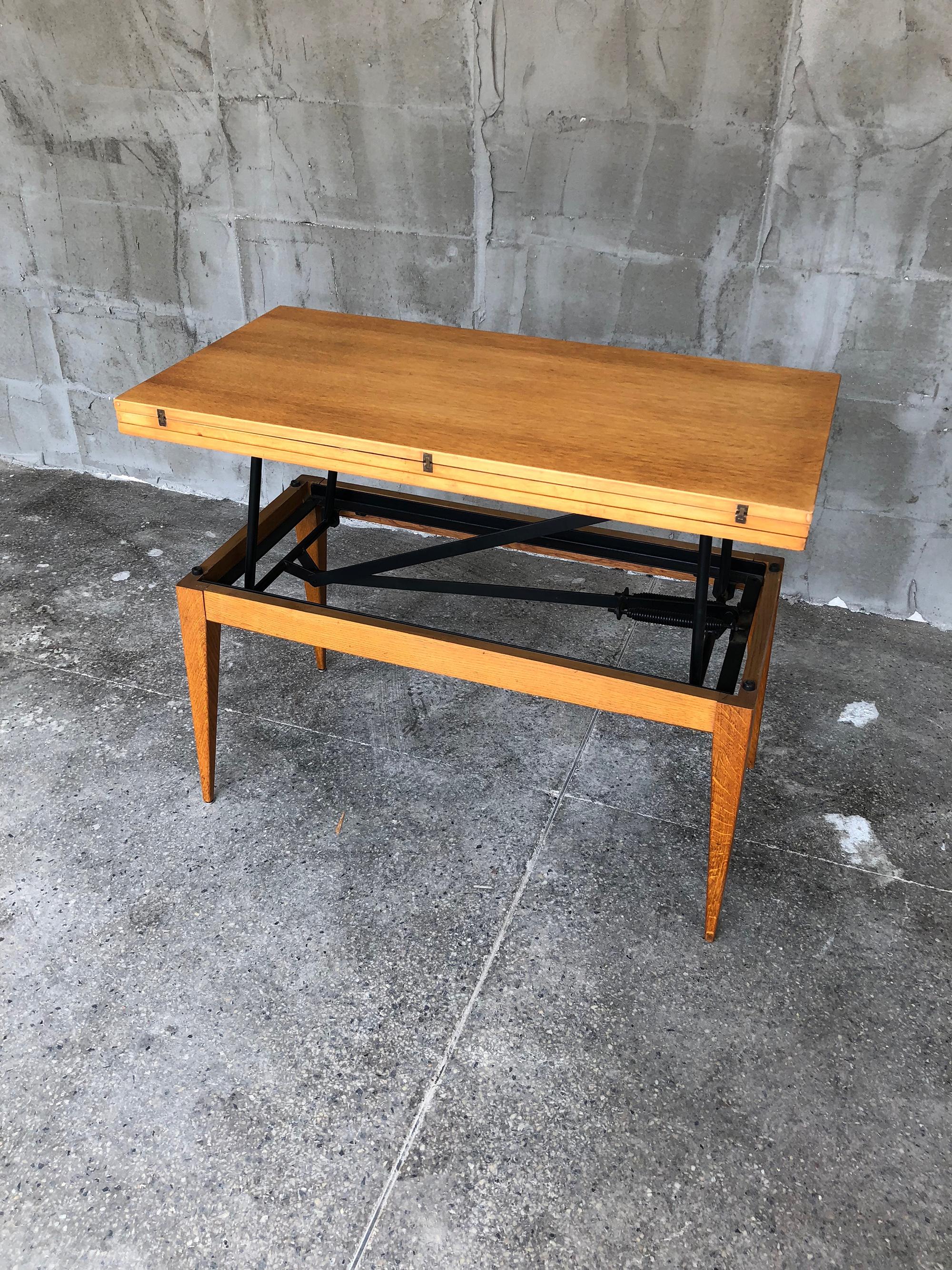 Industrial Extendable Table by Albert Ducros, 1950s For Sale 3