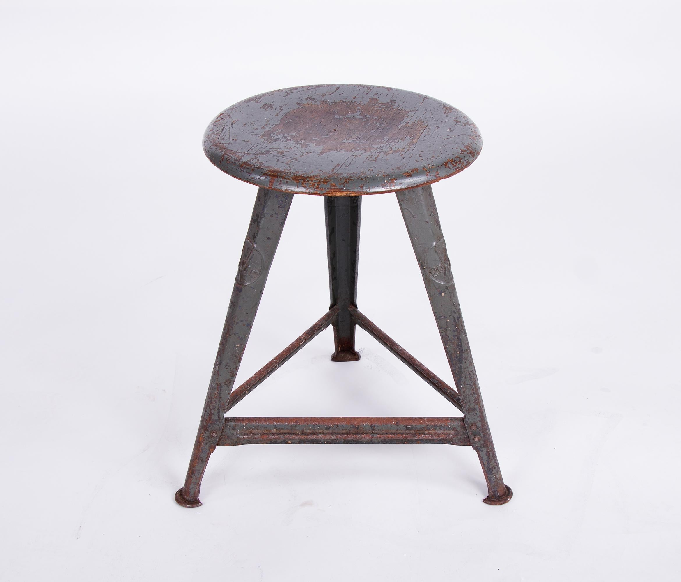 This iconic three-legged steel stool 