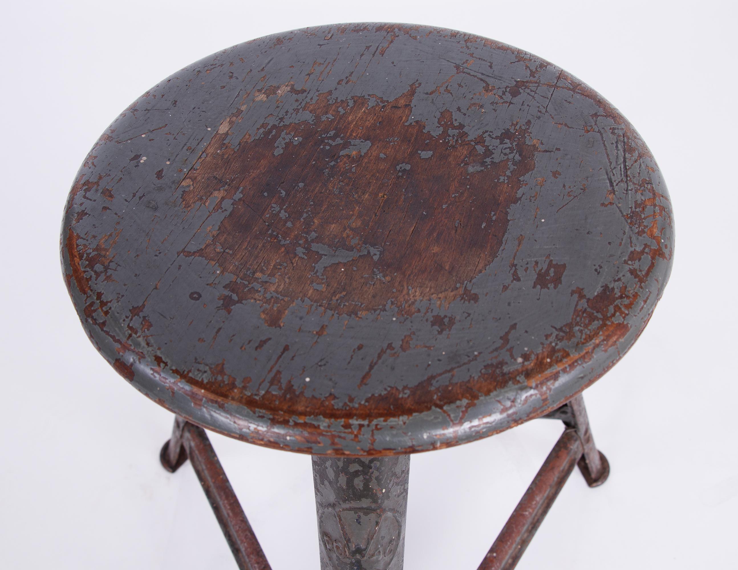Allemand Tabouret industriel Bauhaus de Rowac / Robert Wagner, Allemagne, 1910-1920 en vente