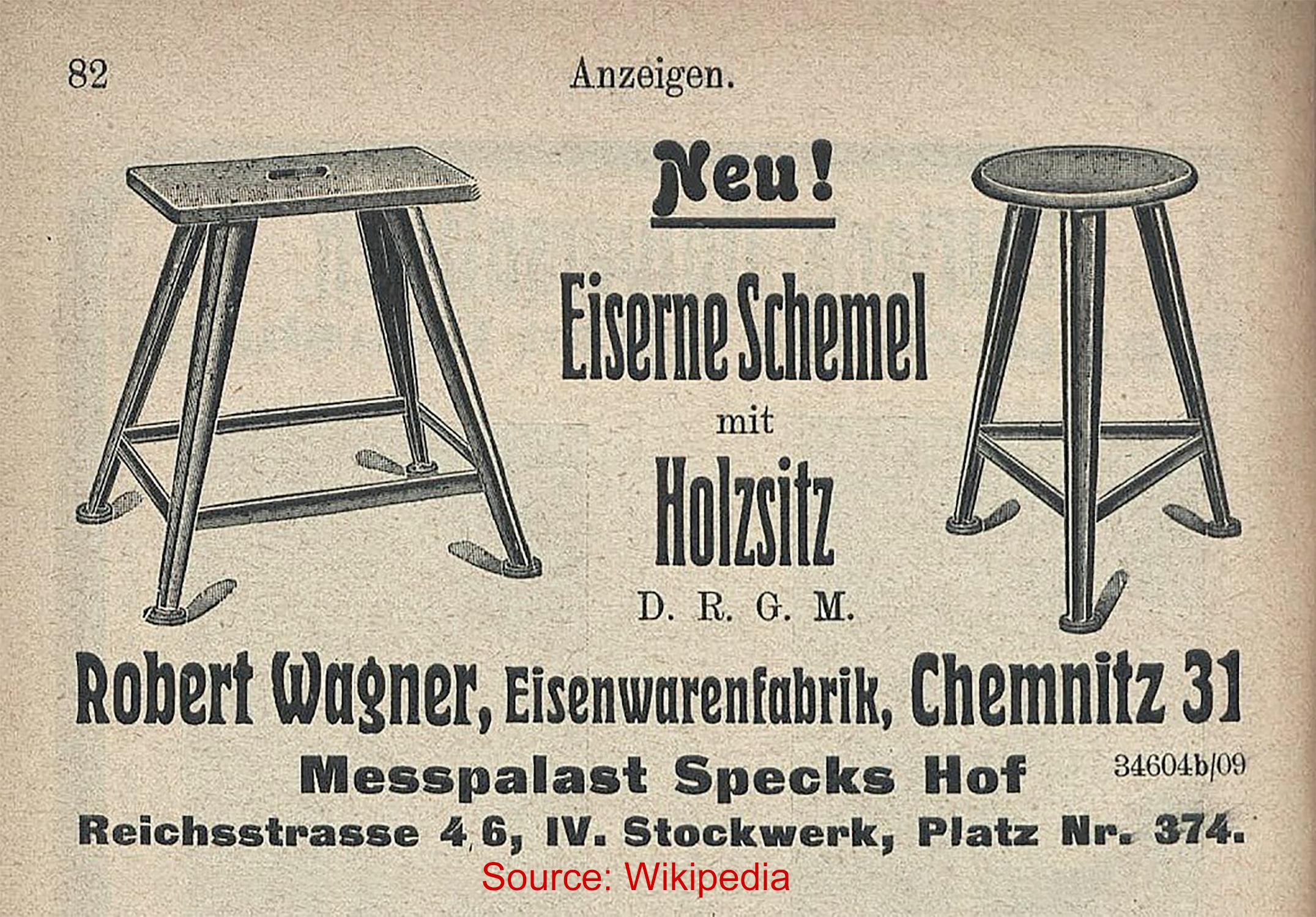 Tabouret industriel Bauhaus de Rowac / Robert Wagner, Allemagne, 1910-1920 en vente 1