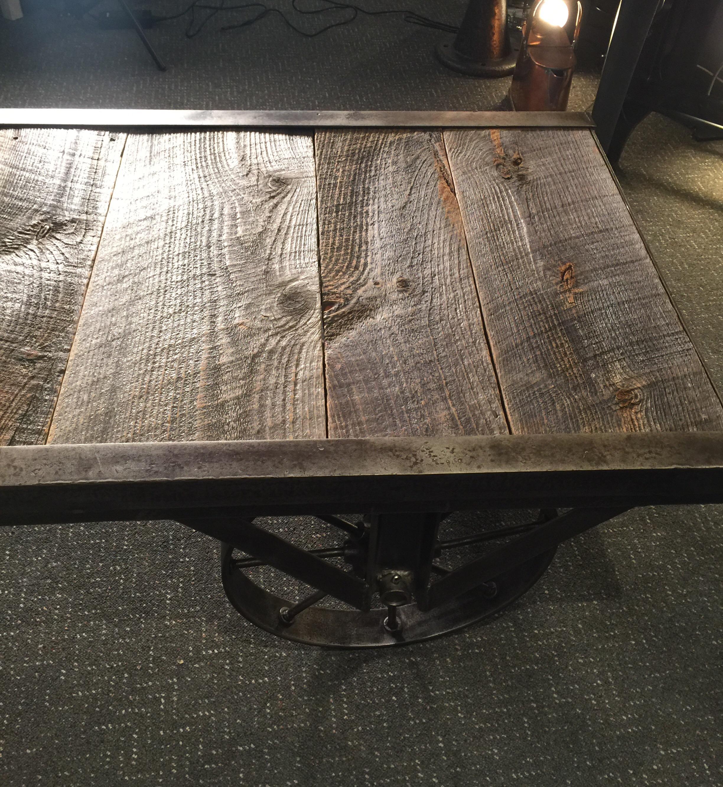 Mid-20th Century Industrial Factory Cart Fully Restored as a Coffee Table