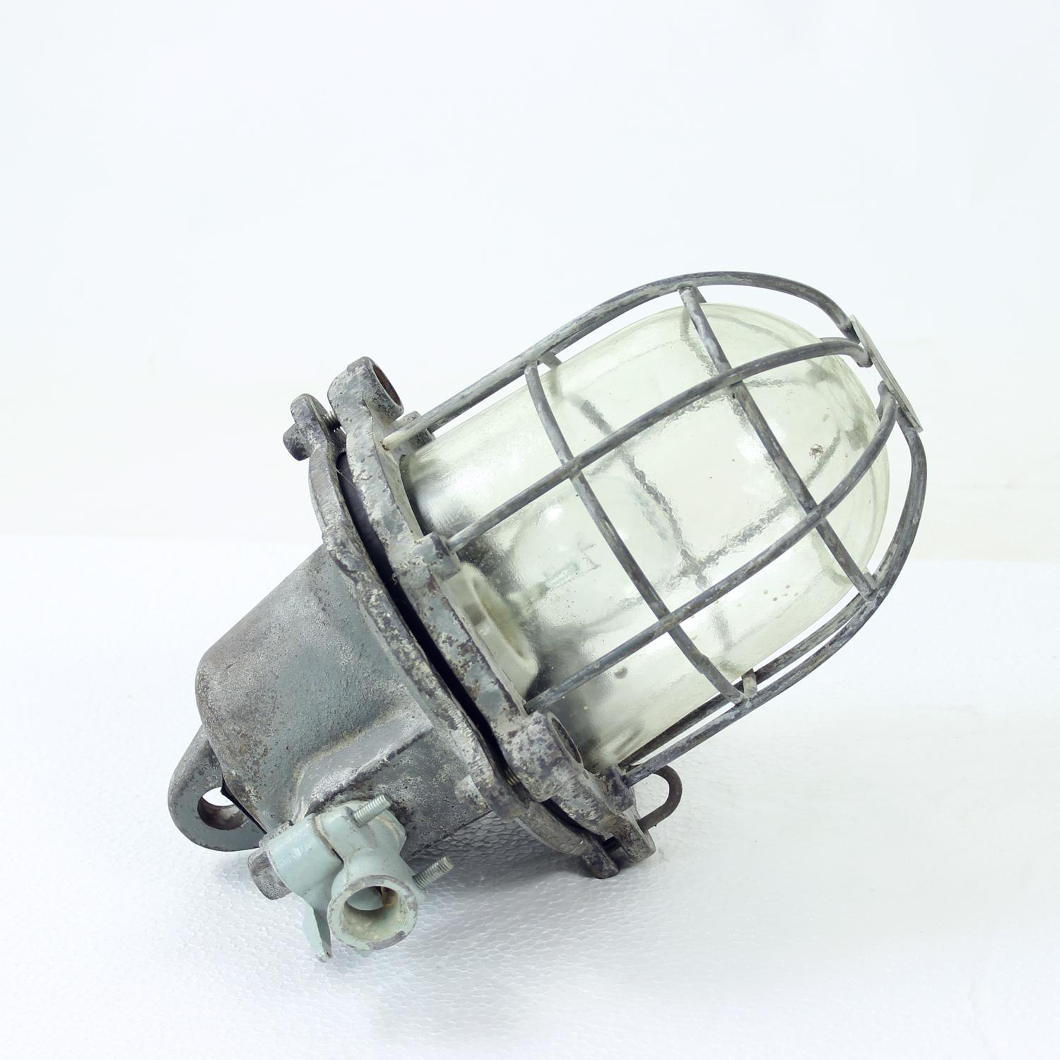 Industrial Factory Ceiling Light, Czechoslovakia 1940s For Sale 6
