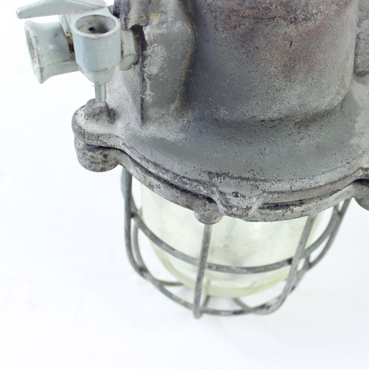 Industrial Factory Ceiling Light, Czechoslovakia 1940s For Sale 3