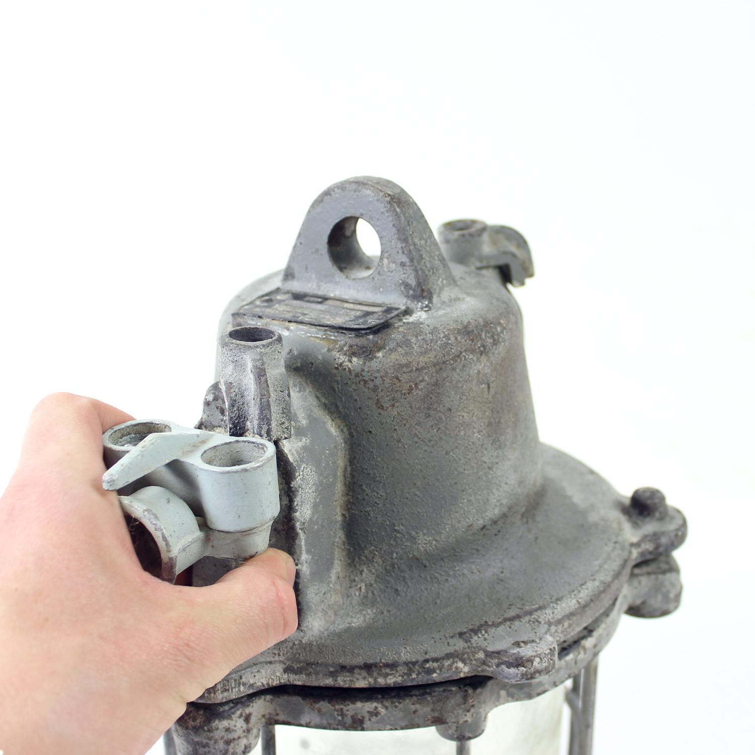 Industrial Factory Ceiling Light, Czechoslovakia 1940s For Sale 4