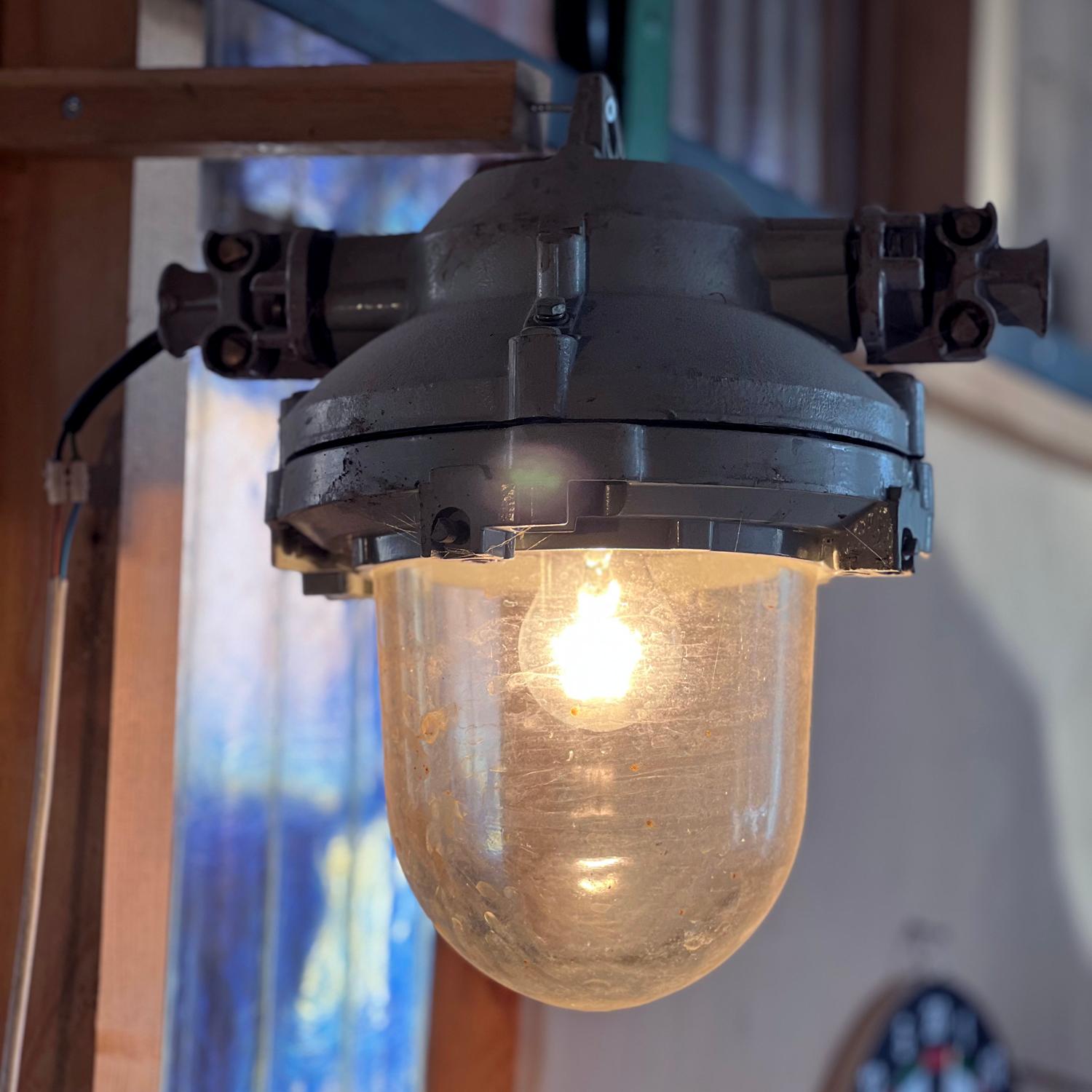 Industrial Factory Ceiling Light, Czechoslovakia 1950s For Sale 9