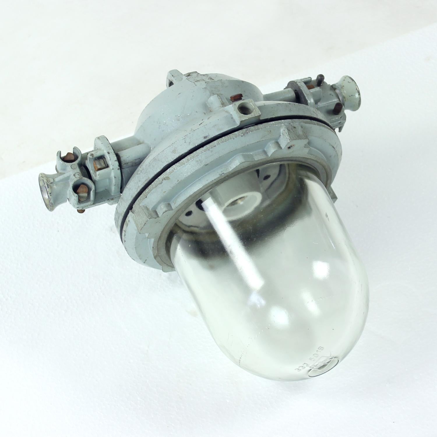 Mid-20th Century Industrial Factory Ceiling Light, Czechoslovakia 1950s For Sale
