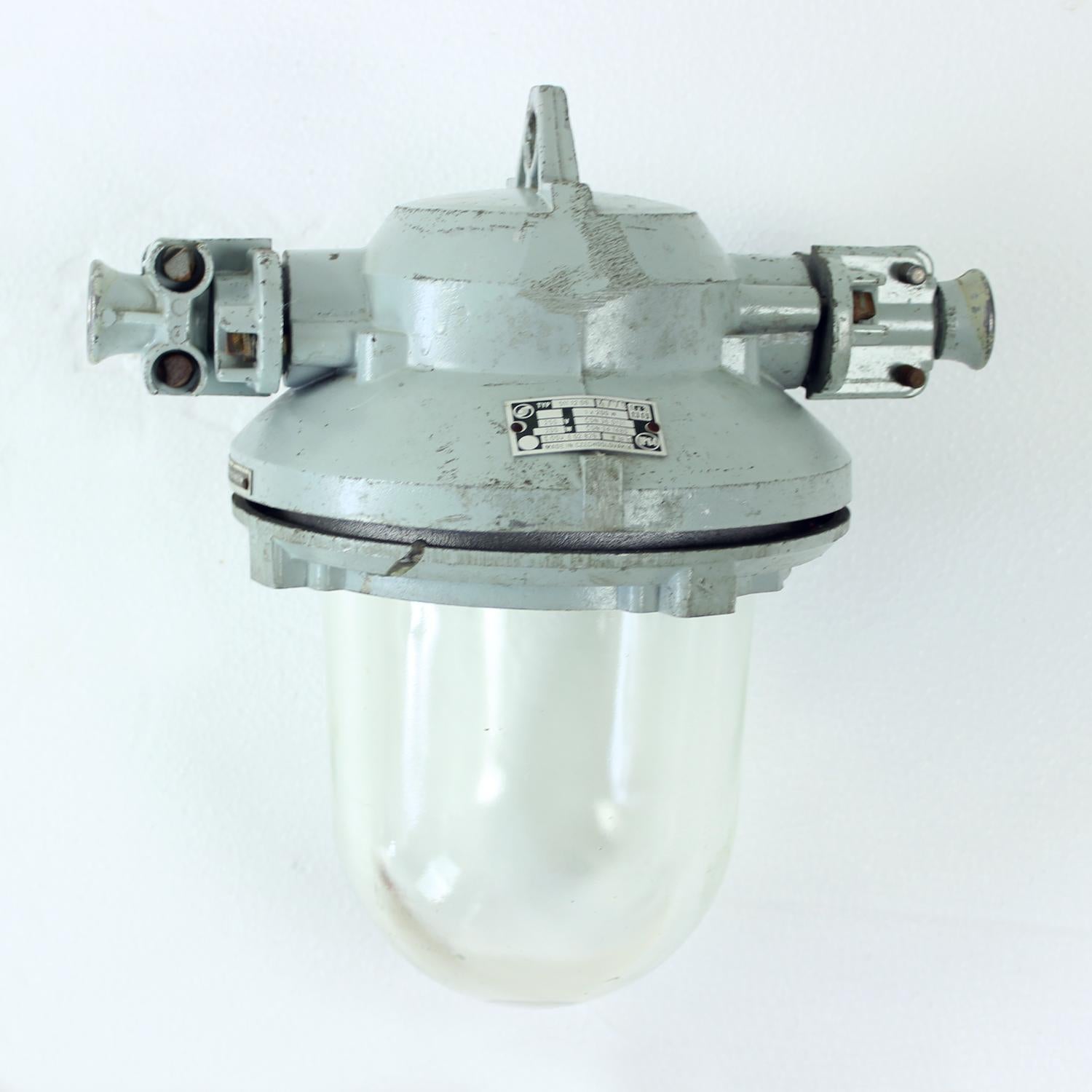 Industrial Factory Ceiling Light, Czechoslovakia 1950s For Sale 3