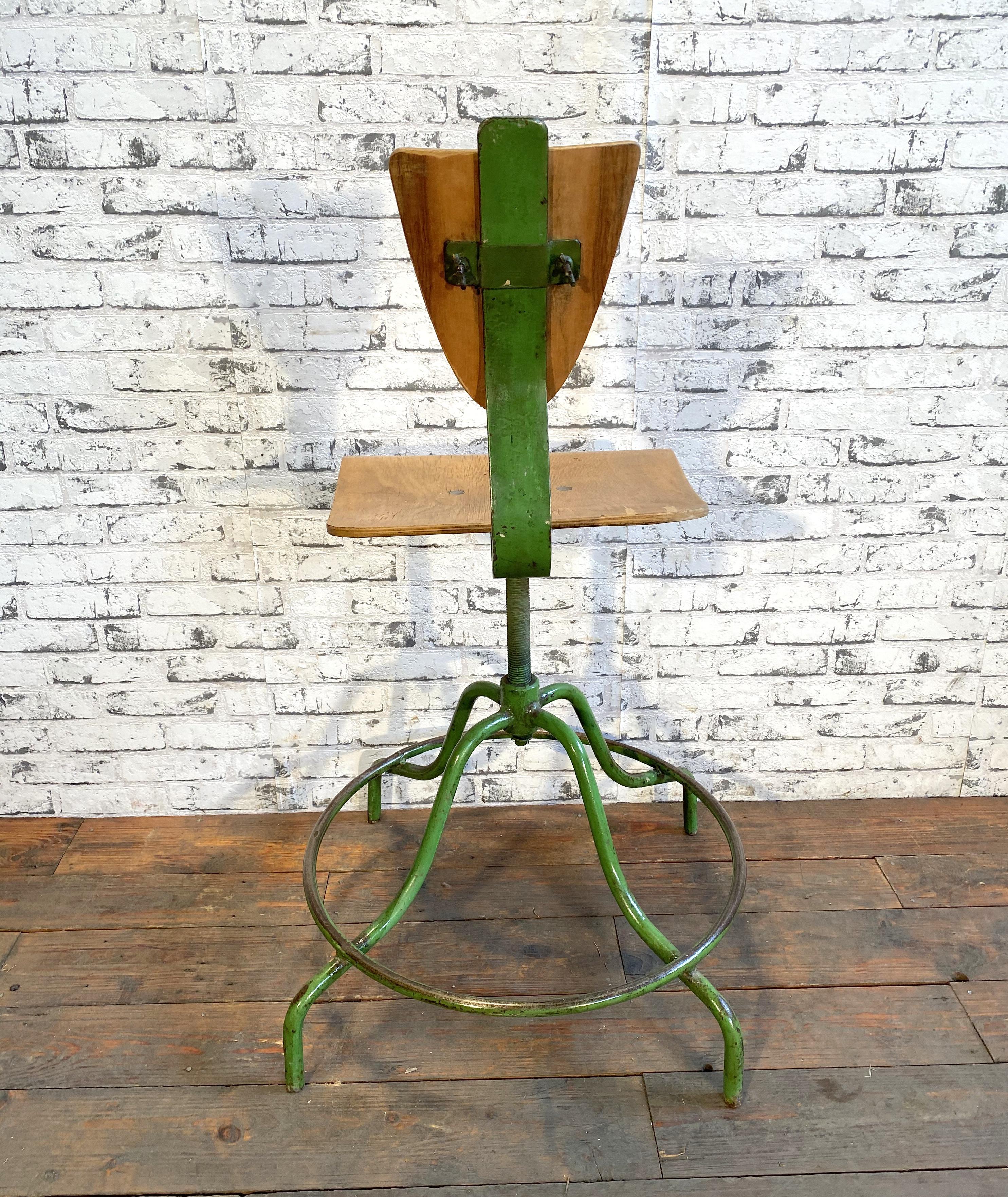 Iron Industrial Factory Chair, 1960s