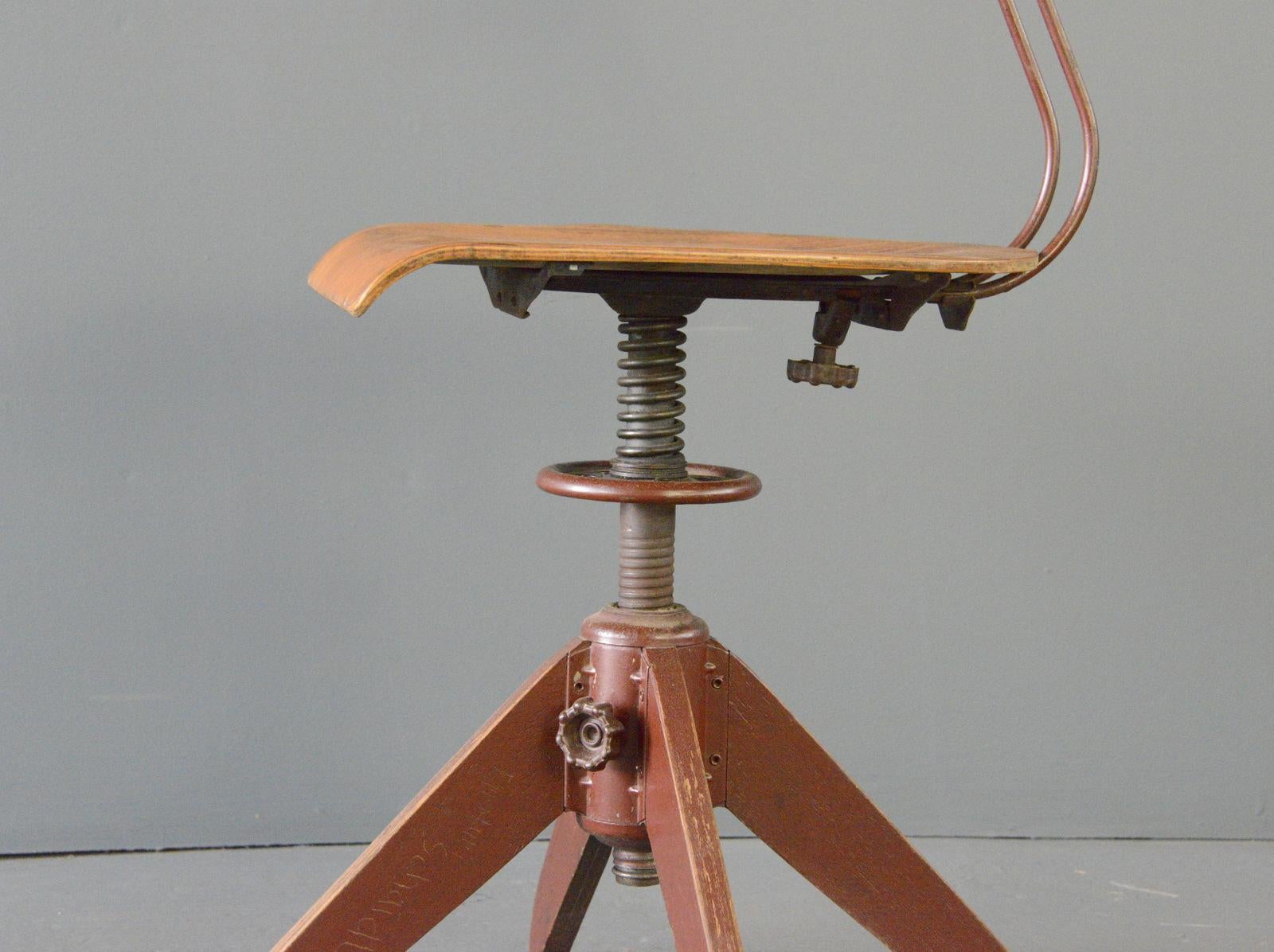 Tedesco Sedia industriale di fabbrica di Rowac Bemefa, circa anni '50 in vendita
