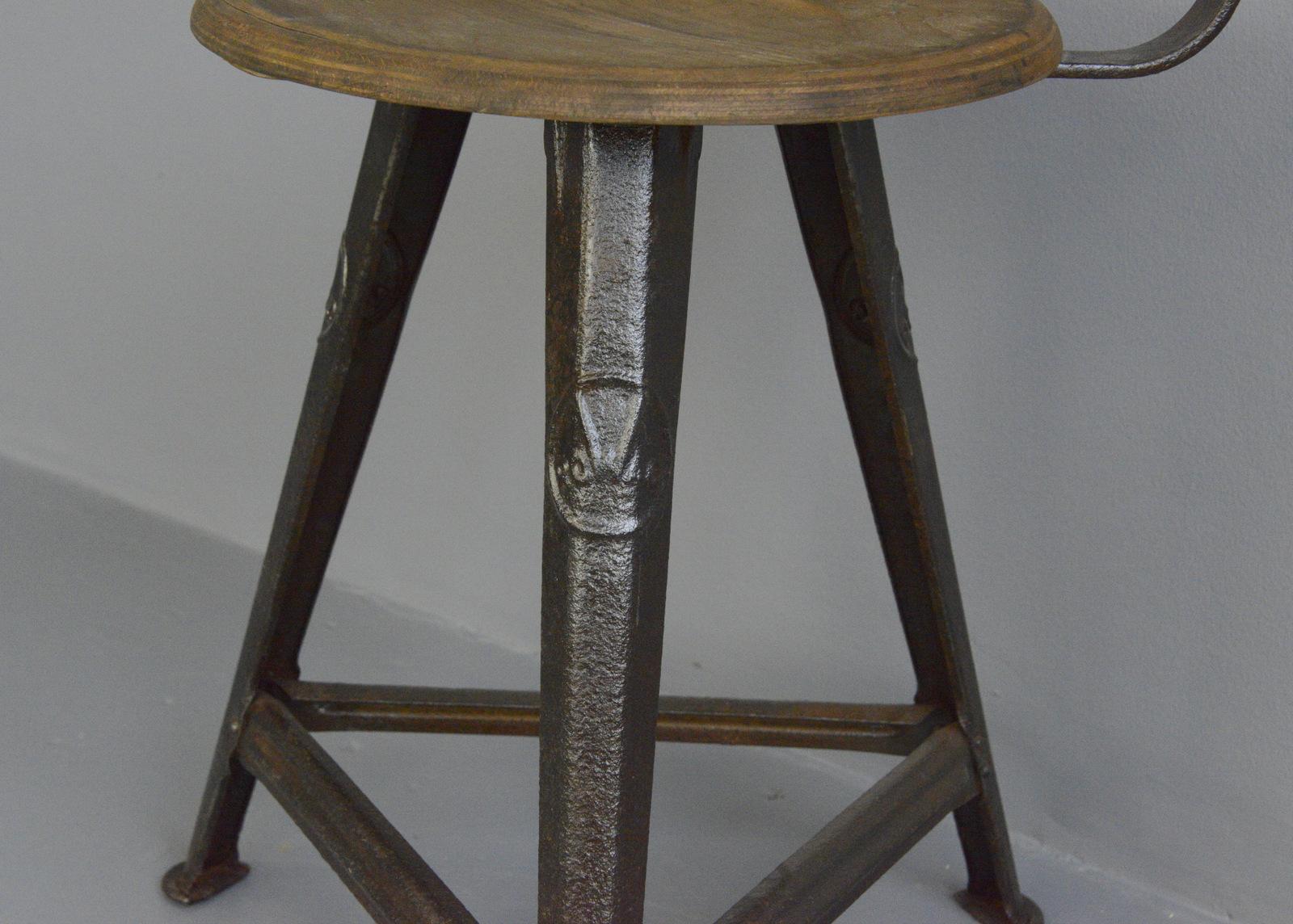 Industrial Factory Chair by Rowac, circa 1920s In Good Condition In Gloucester, GB