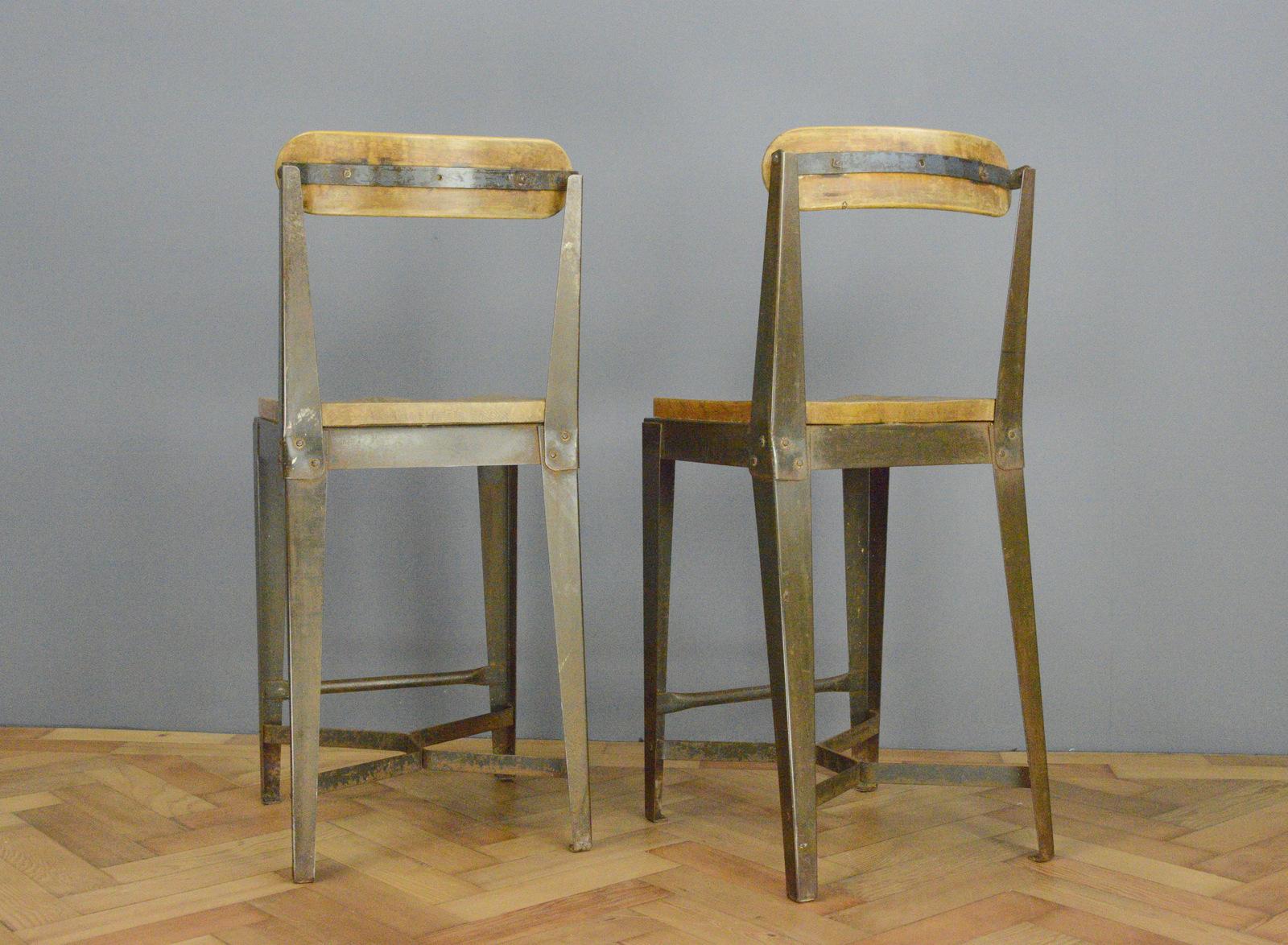 Industrial Factory Chairs by Leabank circa 1940s For Sale 5