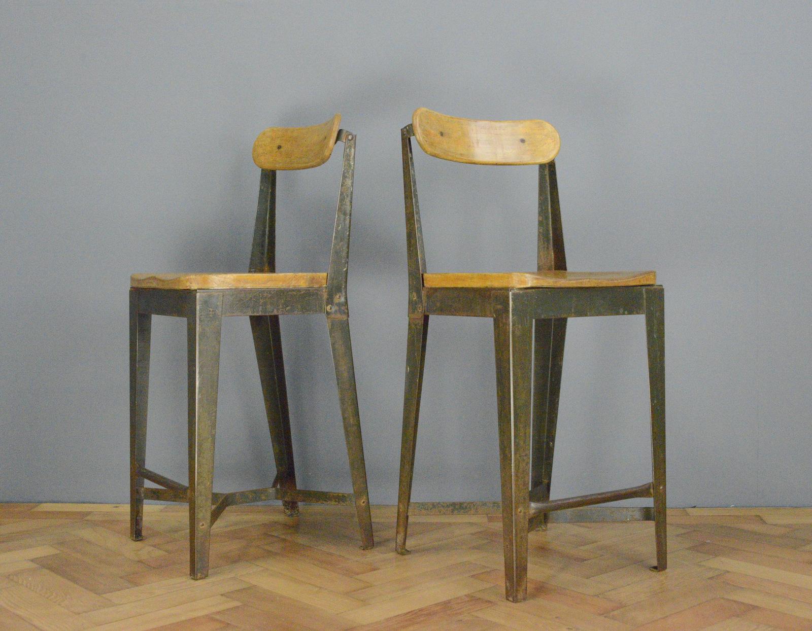 Industrial Factory Chairs by Leabank circa 1940s For Sale 2