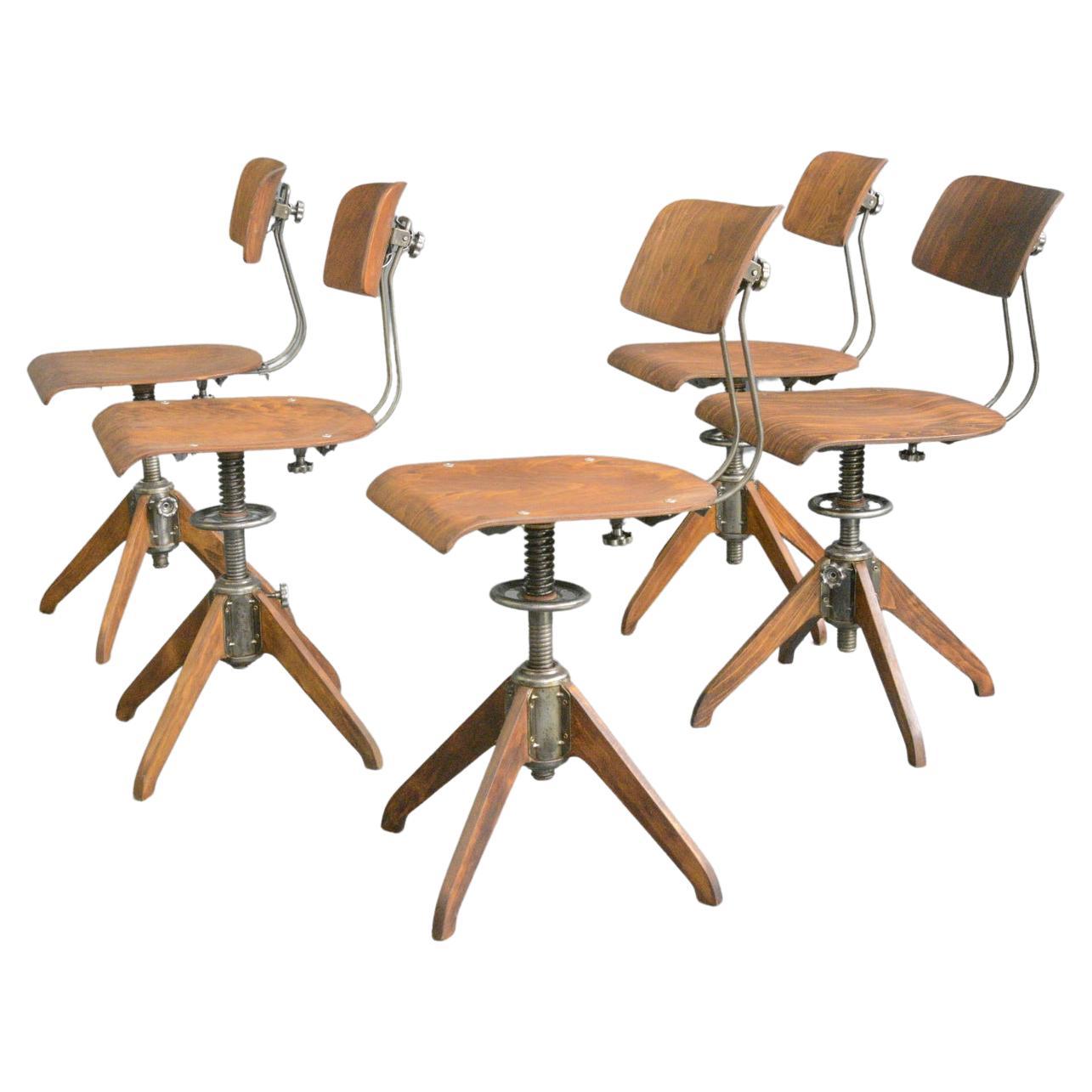Industrial Factory Chairs by Rowac Bemefa, Circa 1940s