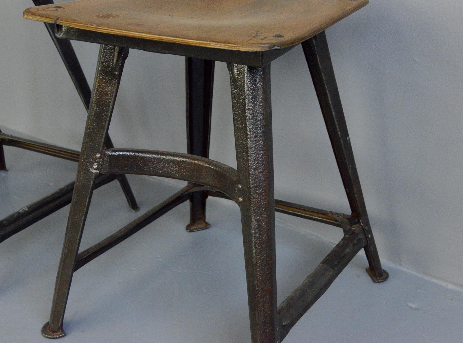 German Industrial Factory Chairs by Rowa, circa 1920s