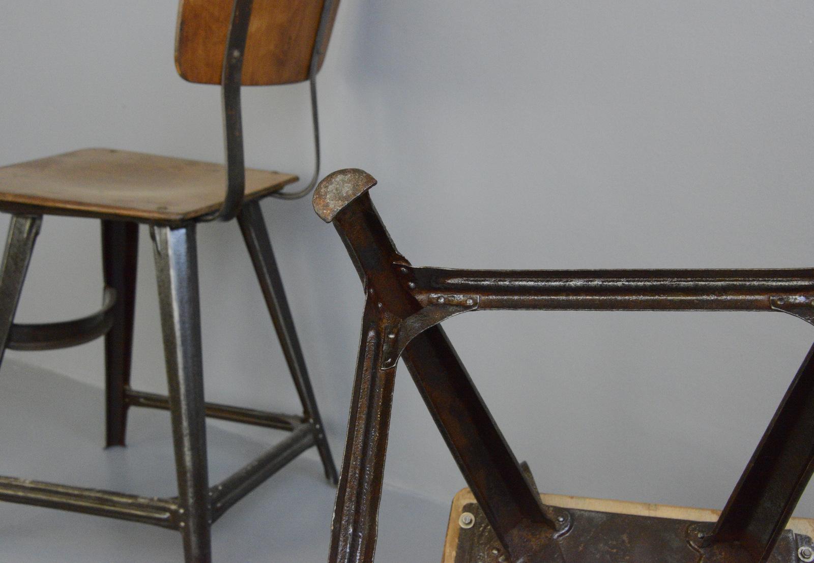 Industrial Factory Chairs by Rowa, circa 1920s 1