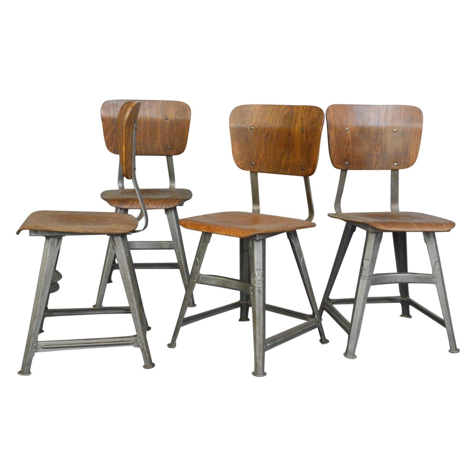 Industrial Factory Chairs by Rowac, circa 1920s