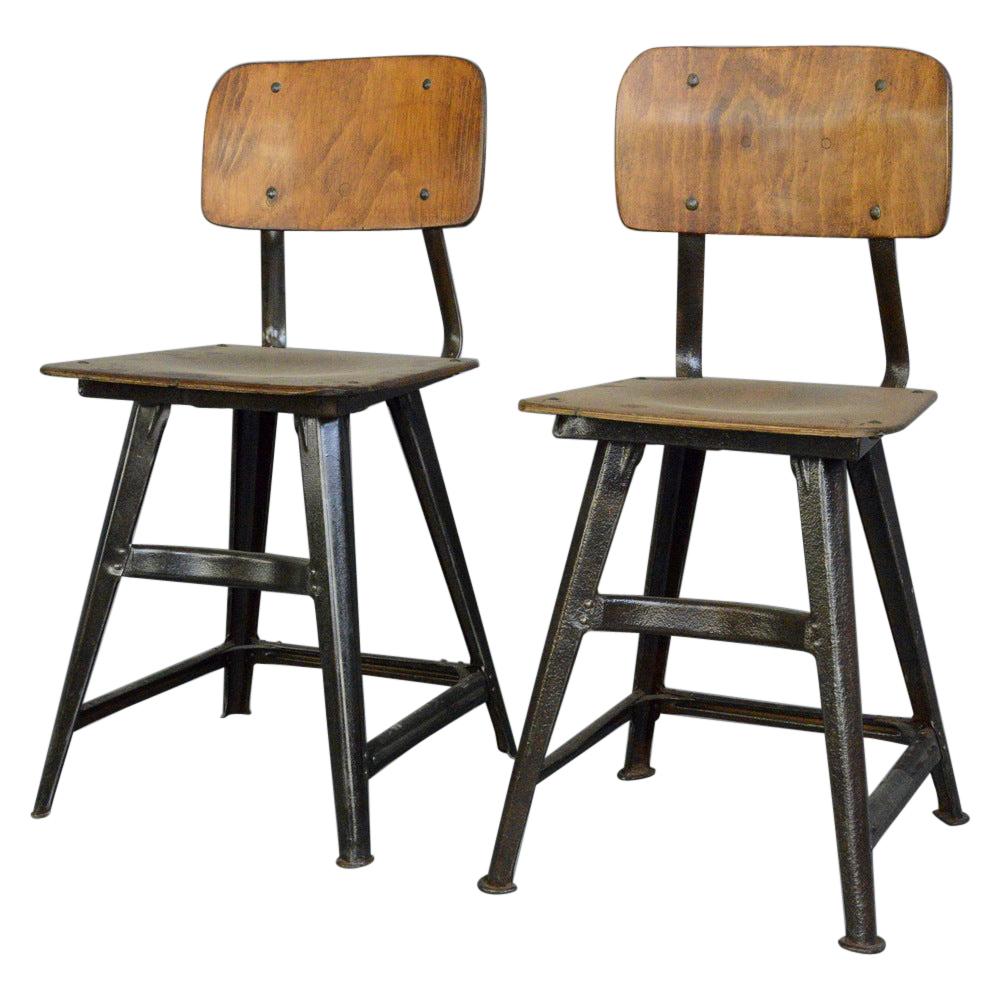 Industrial Factory Chairs by Rowa, circa 1920s