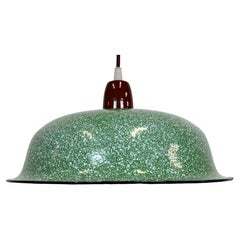 Industrial Factory Green Enamel Ceiling Lamp , 1960s