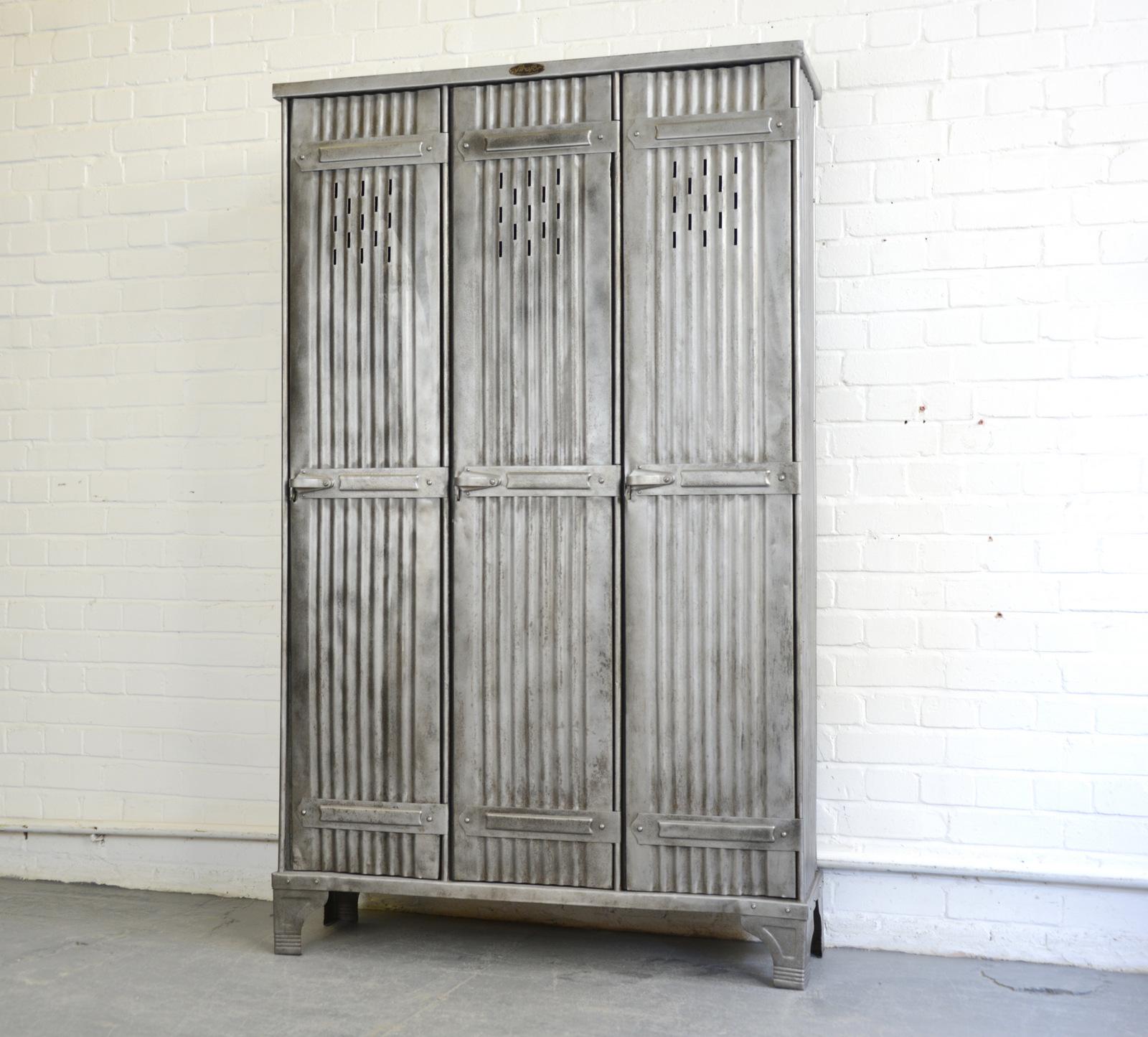 French Industrial Factory Lockers by Strafor, circa 1920s