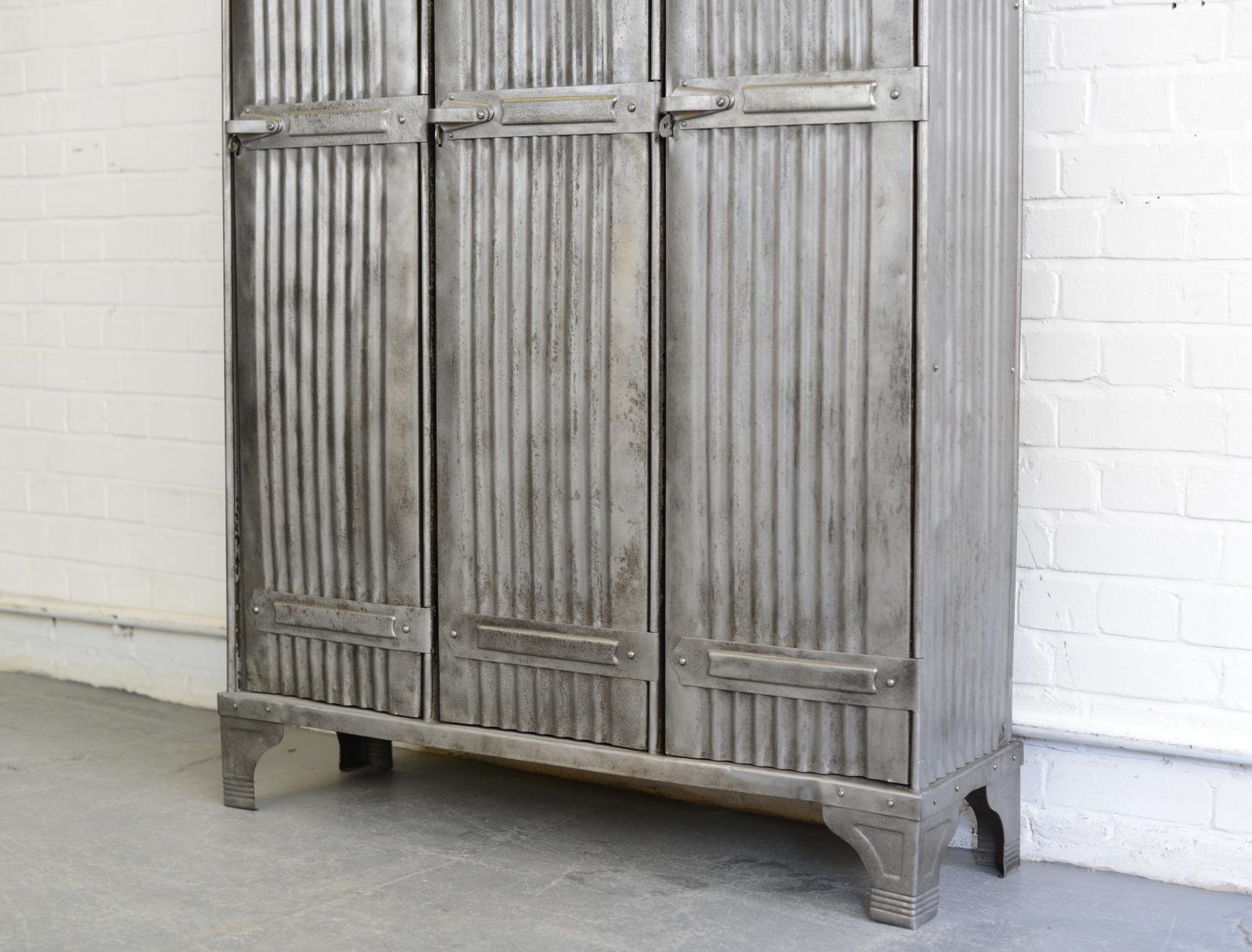 Early 20th Century Industrial Factory Lockers by Strafor, circa 1920s