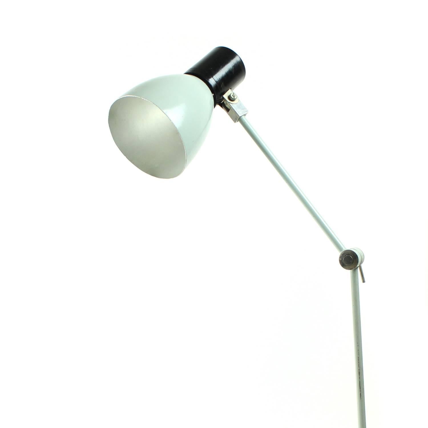 Industrial Factory Metal Table Lamp, Czechoslovakia, circa 1950 For Sale 2