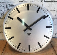 Industrial Factory Office Wall Clock from Pragotron, 1980s