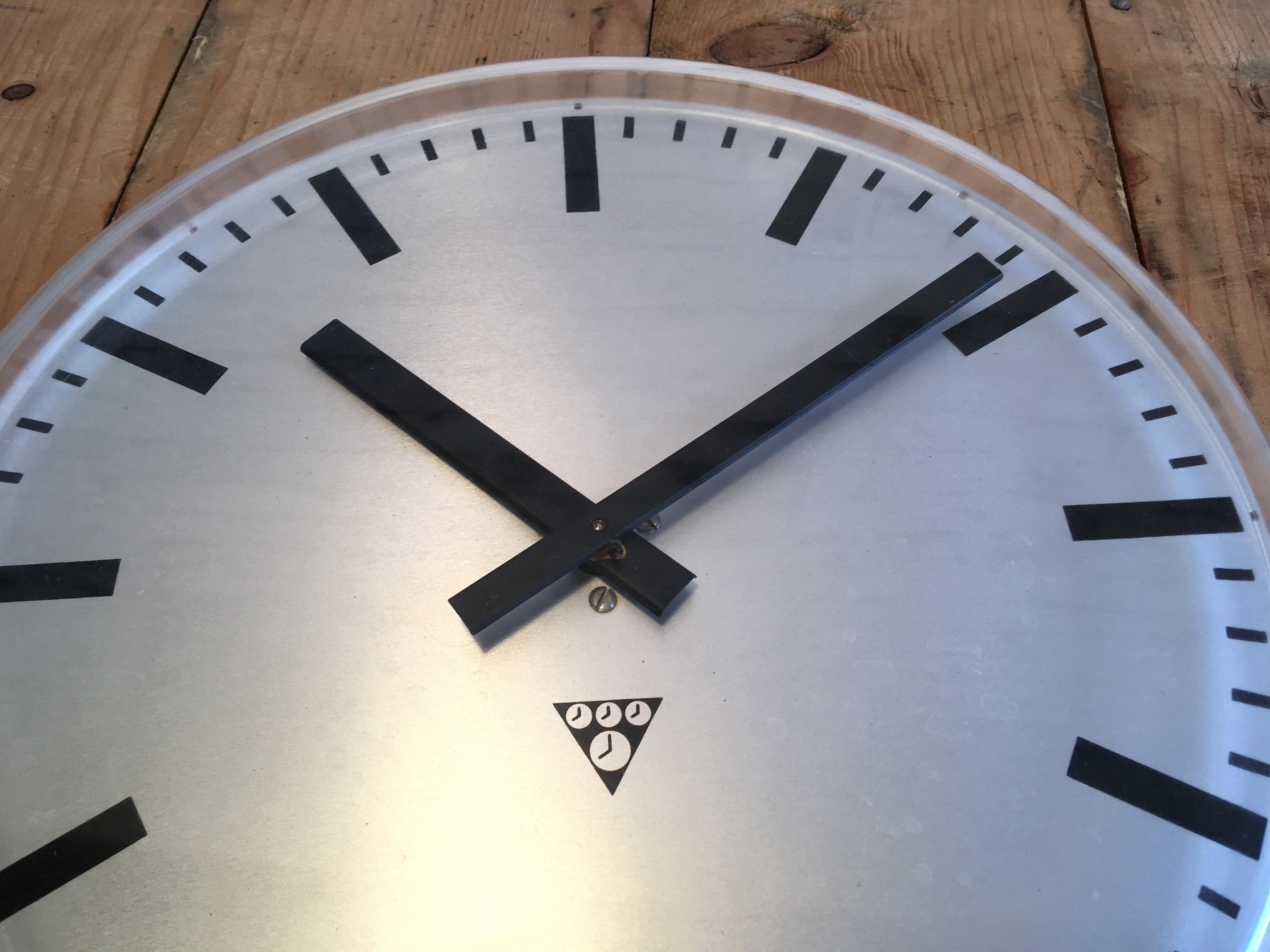 20th Century Industrial Factory Office Wall Clock from Pragotron, 1980s