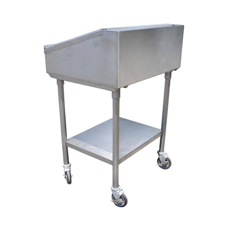 Industrial Factory Stainless Steel Standing Desk For Sale at 1stdibs