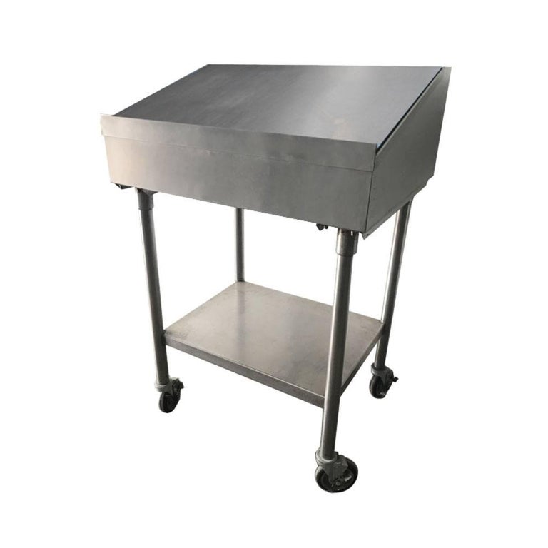 Industrial Factory Stainless Steel Standing Desk For Sale at 1stdibs