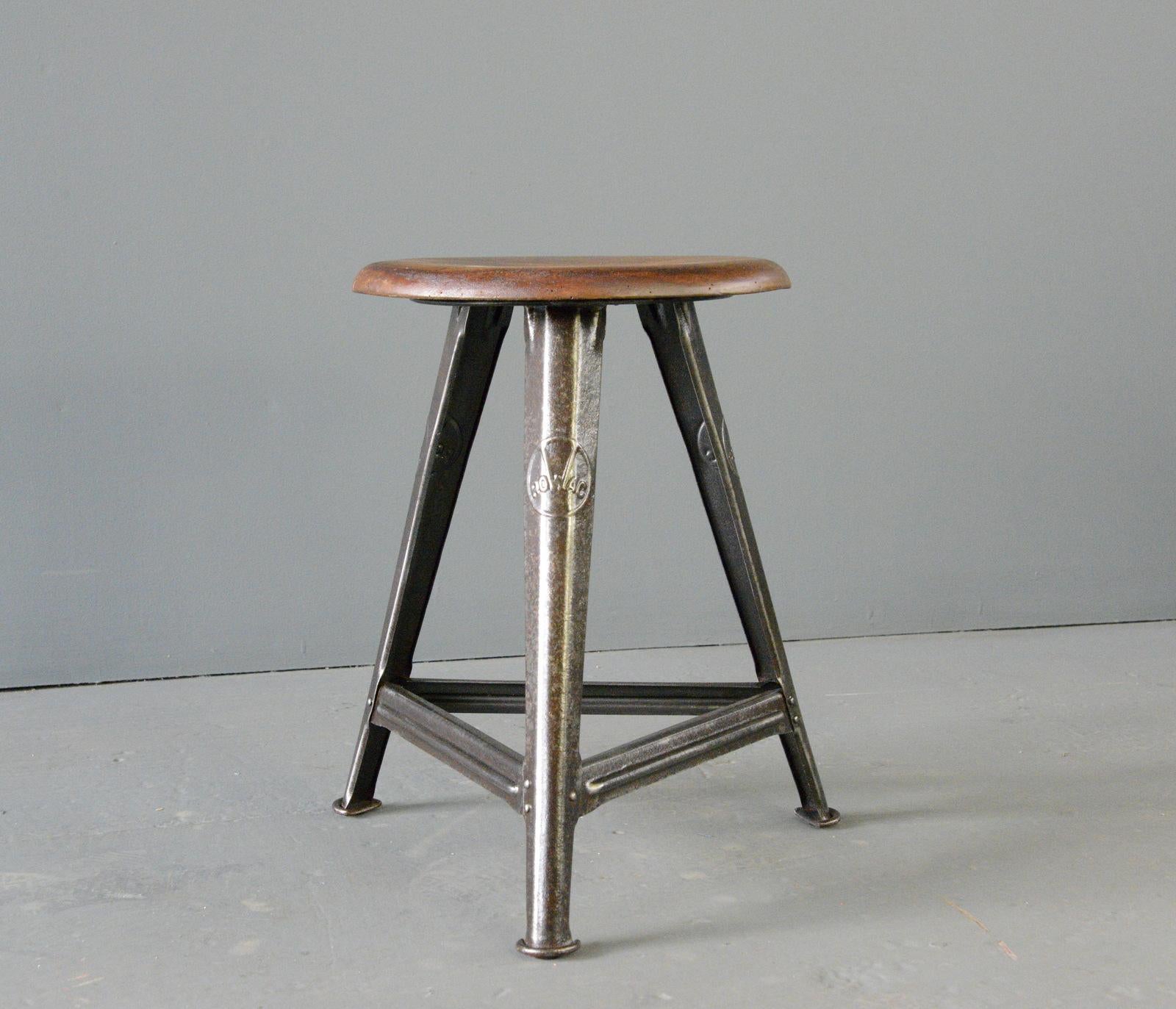 Industriel Tabouret d'usine industriel par Rowac vers les années 1920
