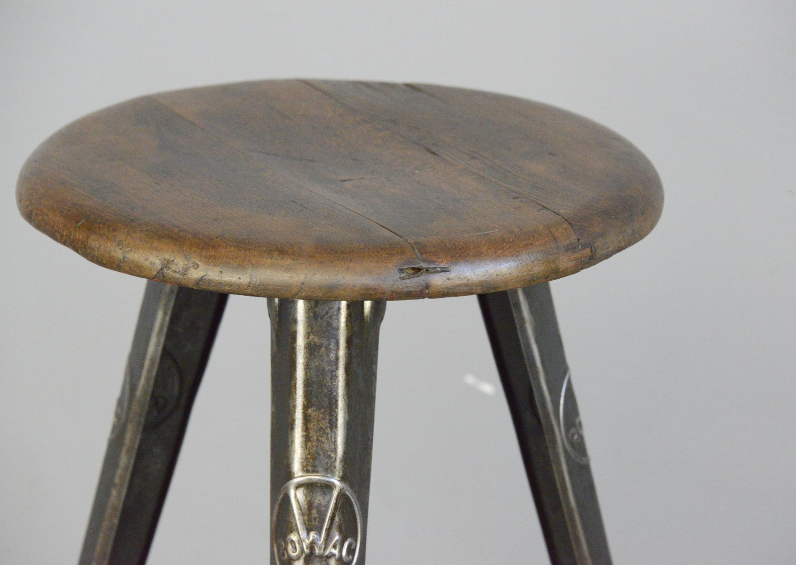 Industrial Factory Stool by Rowac, circa 1920s In Good Condition In Gloucester, GB