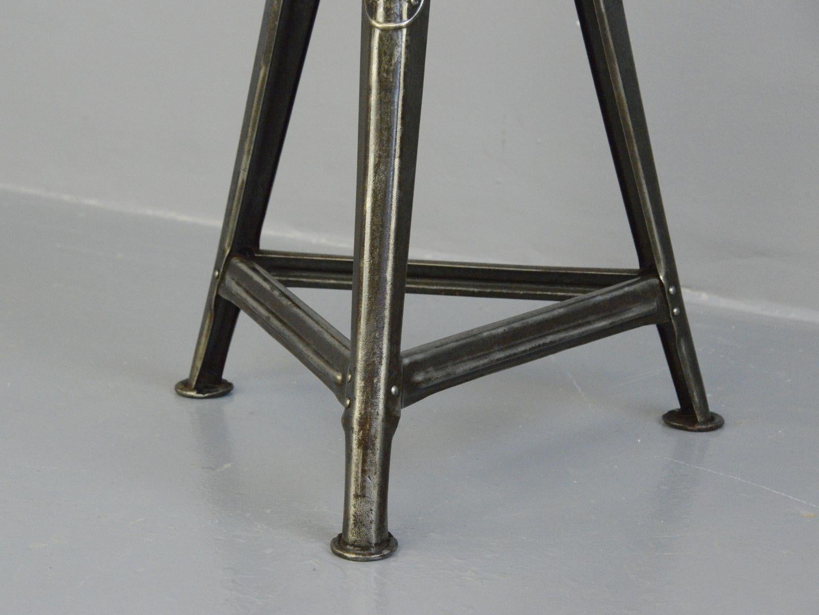 Early 20th Century Industrial Factory Stool by Rowac, circa 1920s