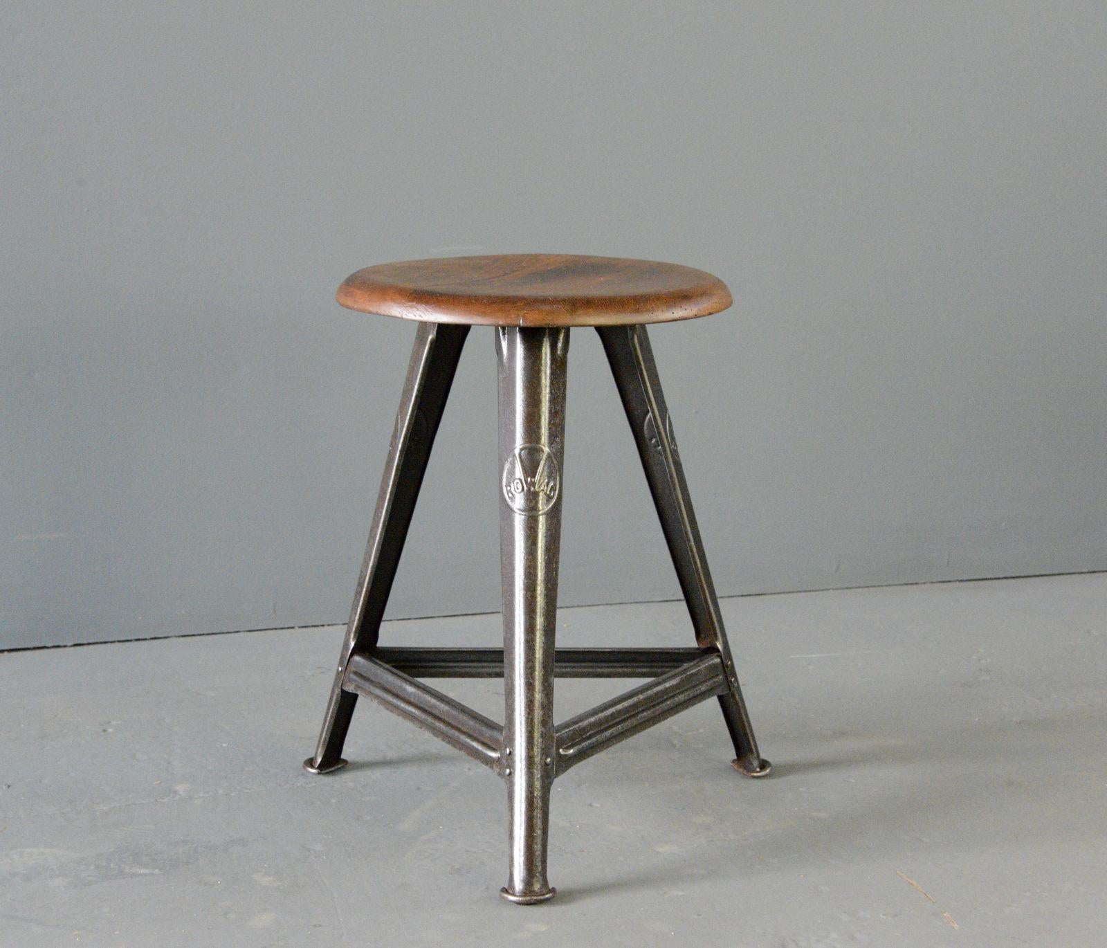 Tabouret d'usine industriel par Rowac vers les années 1920 1