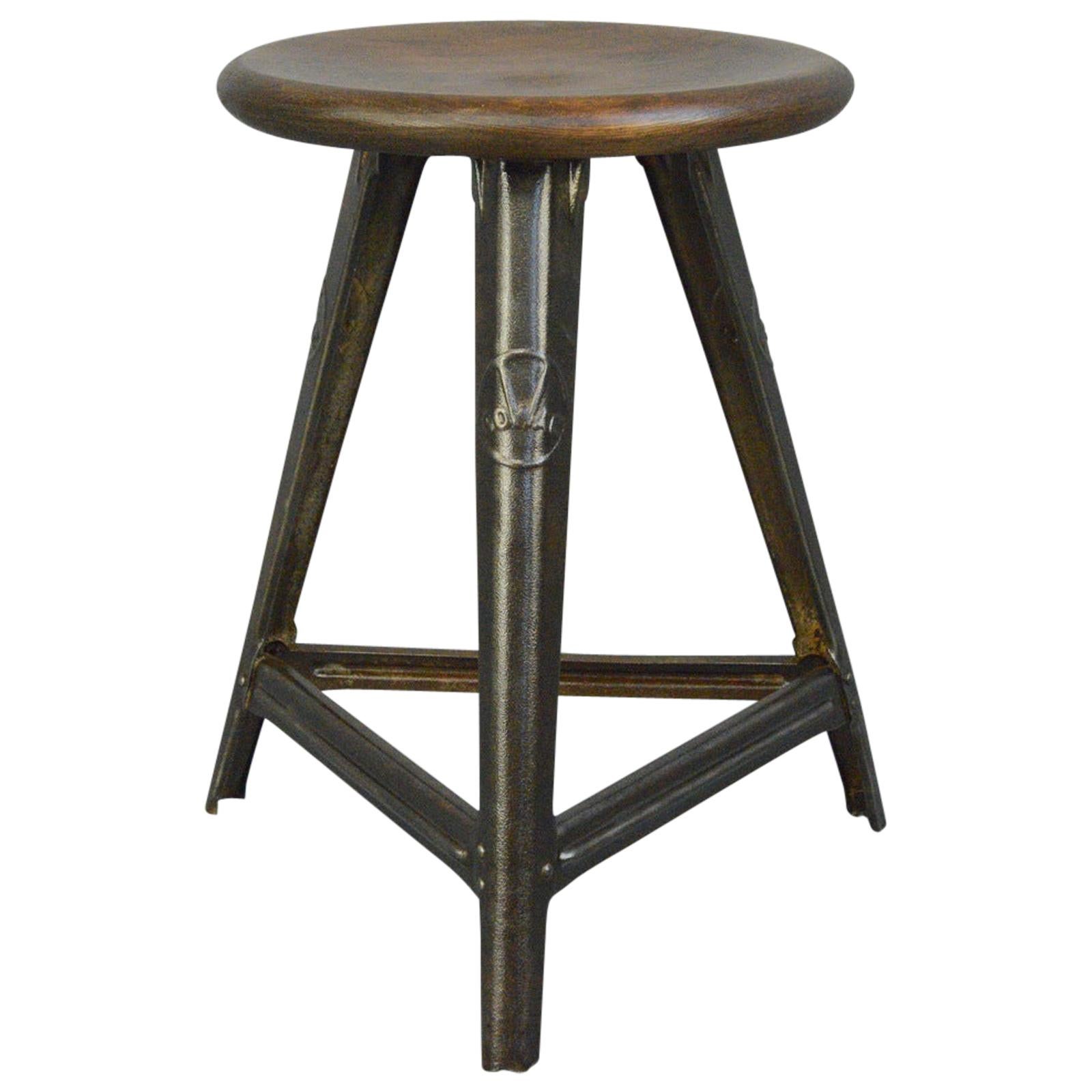 Industrial Factory Stool by Rowac, circa 1920s	