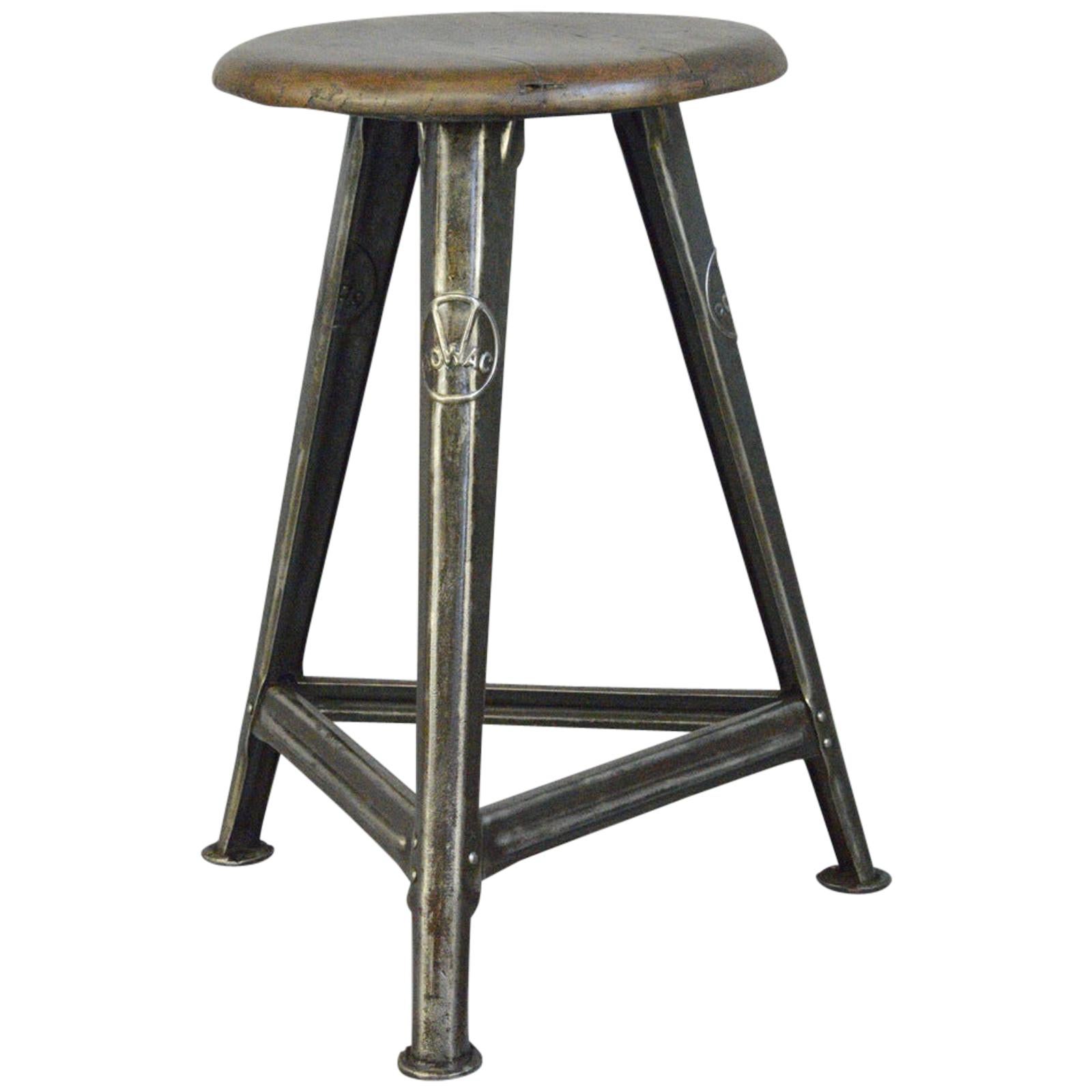 Industrial Factory Stool by Rowac, circa 1920s