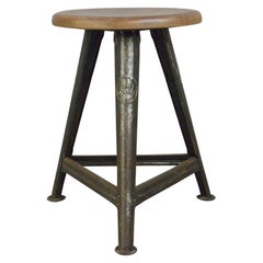 Industrial Factory Stool by Rowac, Circa 1920s