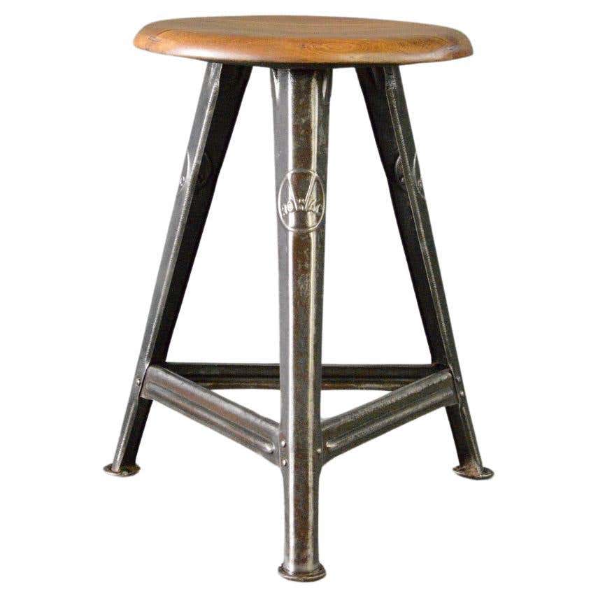 Industrial Factory Stool By Rowac Circa 1920s For Sale at 1stDibs