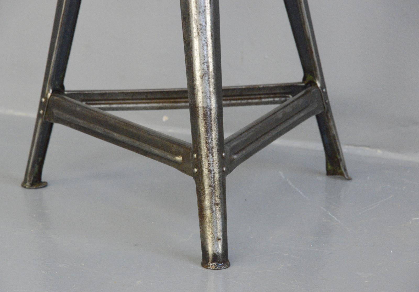 Industrial factory stool by Rowac, circa 1930s

- Branded under the seat
- By Robert Wagner, Chemnitz
- German, 1930s
- Size: 60cm tall x 35cm wide

Rowac

Robert Wagner’s founded his company in 1888 in Chemnitz, better known as Rowac. His