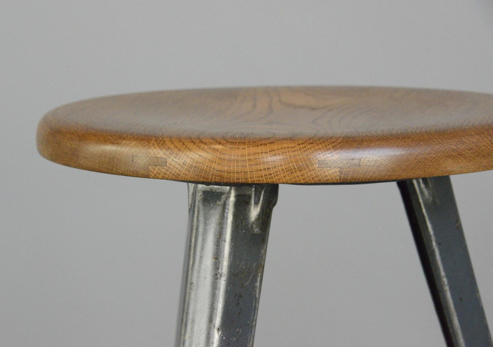 Industrial Factory Stool by Rowac, circa 1930s In Good Condition In Gloucester, GB