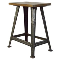 Vintage Industrial Factory Stool by Rowac, Circa 1930s