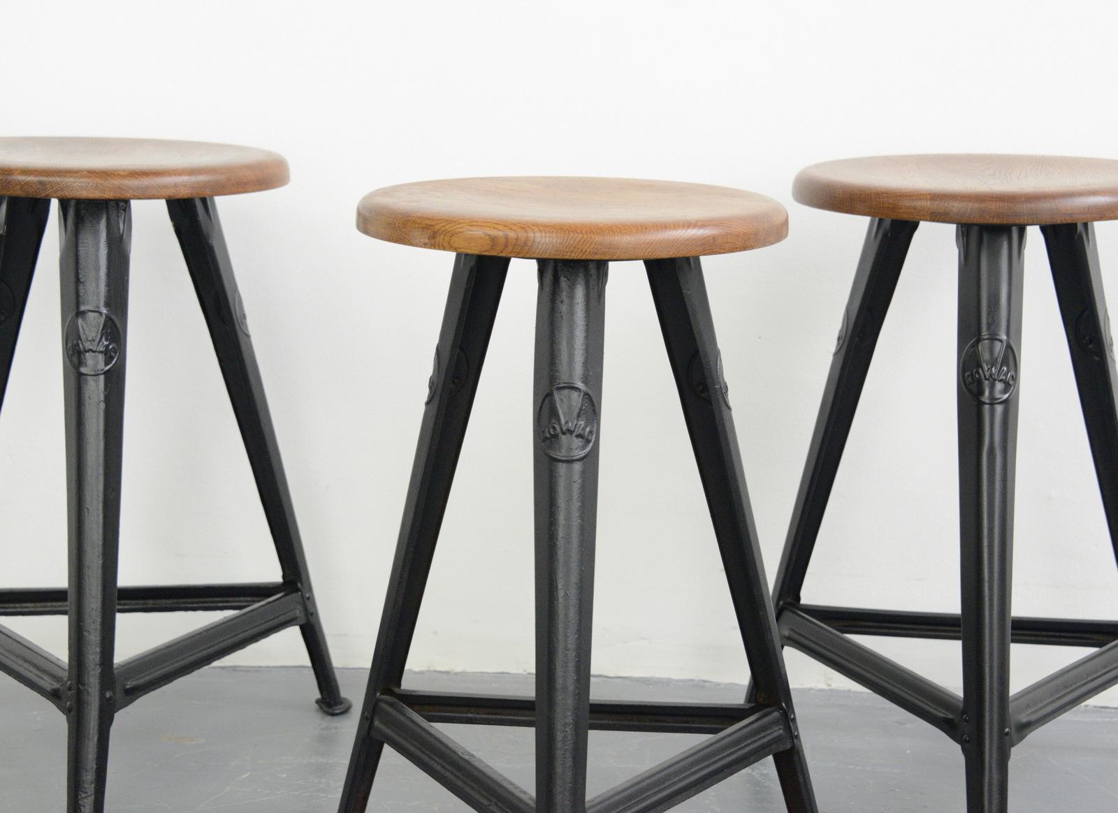 Industrial Factory Stools by Rowac, circa 1920s 1